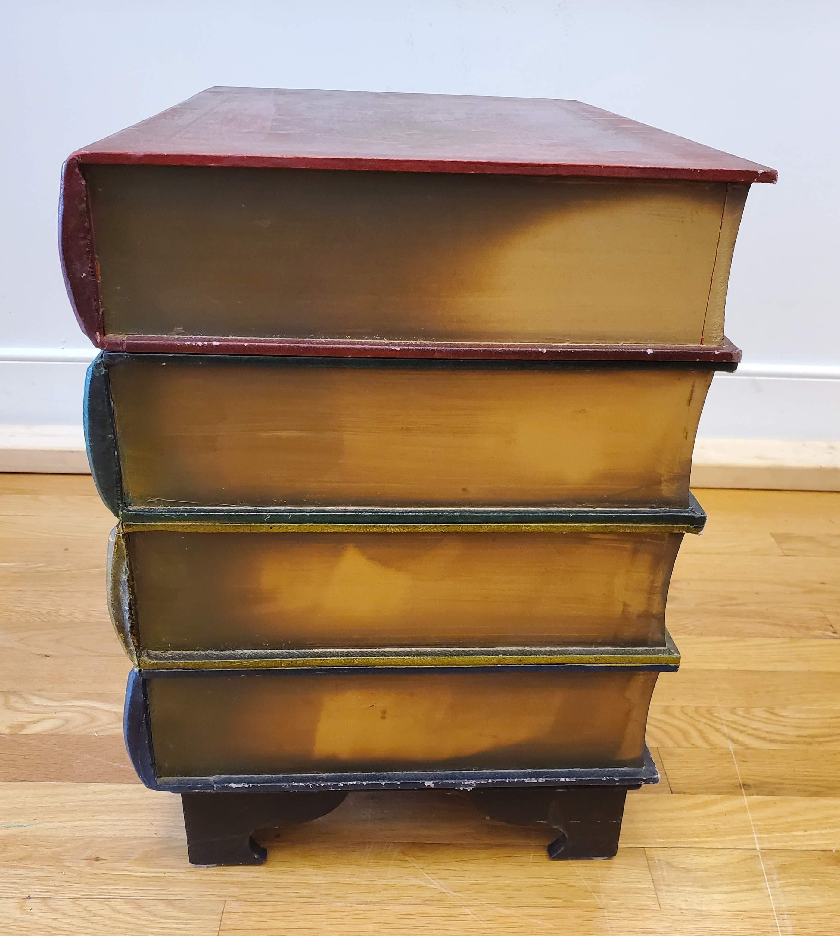 Late 19th Century English Leather Faux “Book” Table with Classic Book Titles In Good Condition For Sale In Middleburg, VA