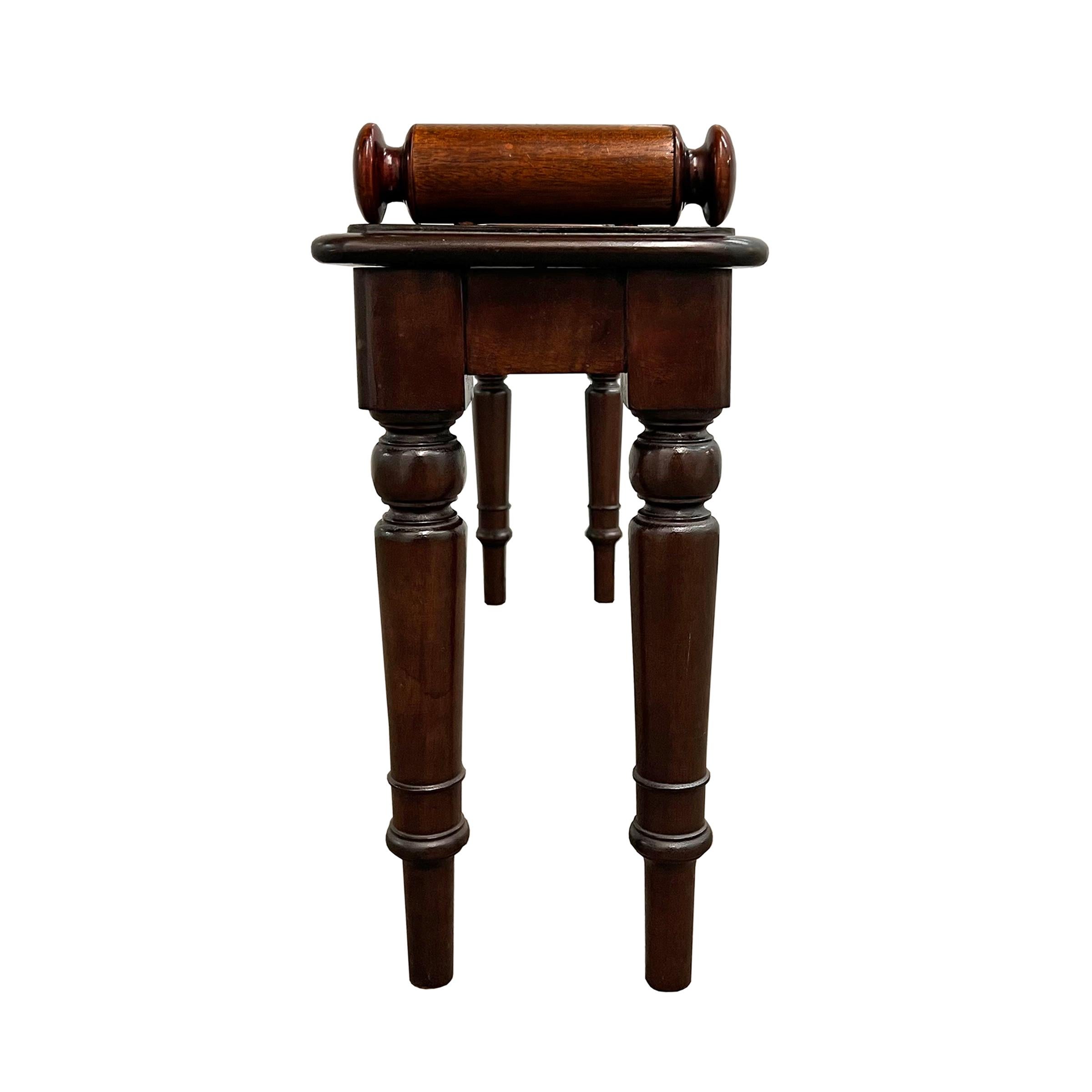 Late 19th Century English Mahogany Hall Bench 2