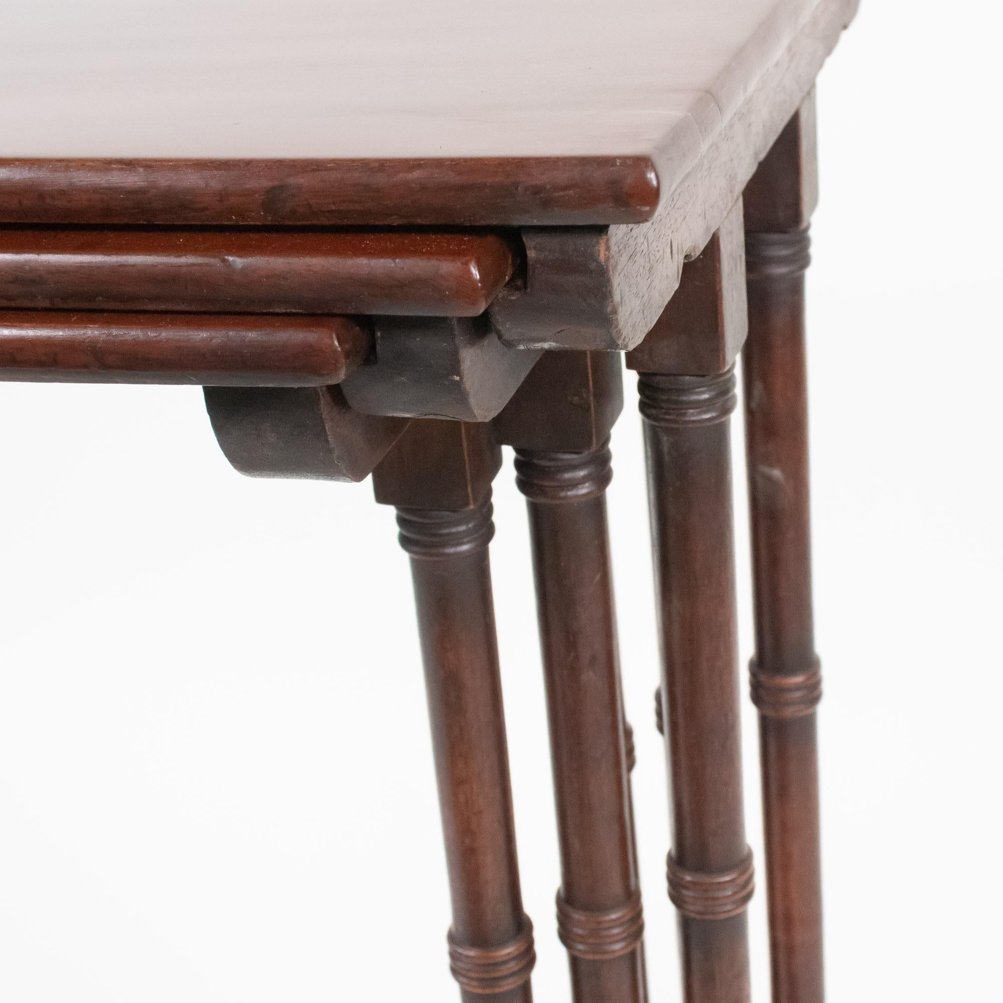 Late 19th Century English Mahogany Nest of Tables For Sale 8