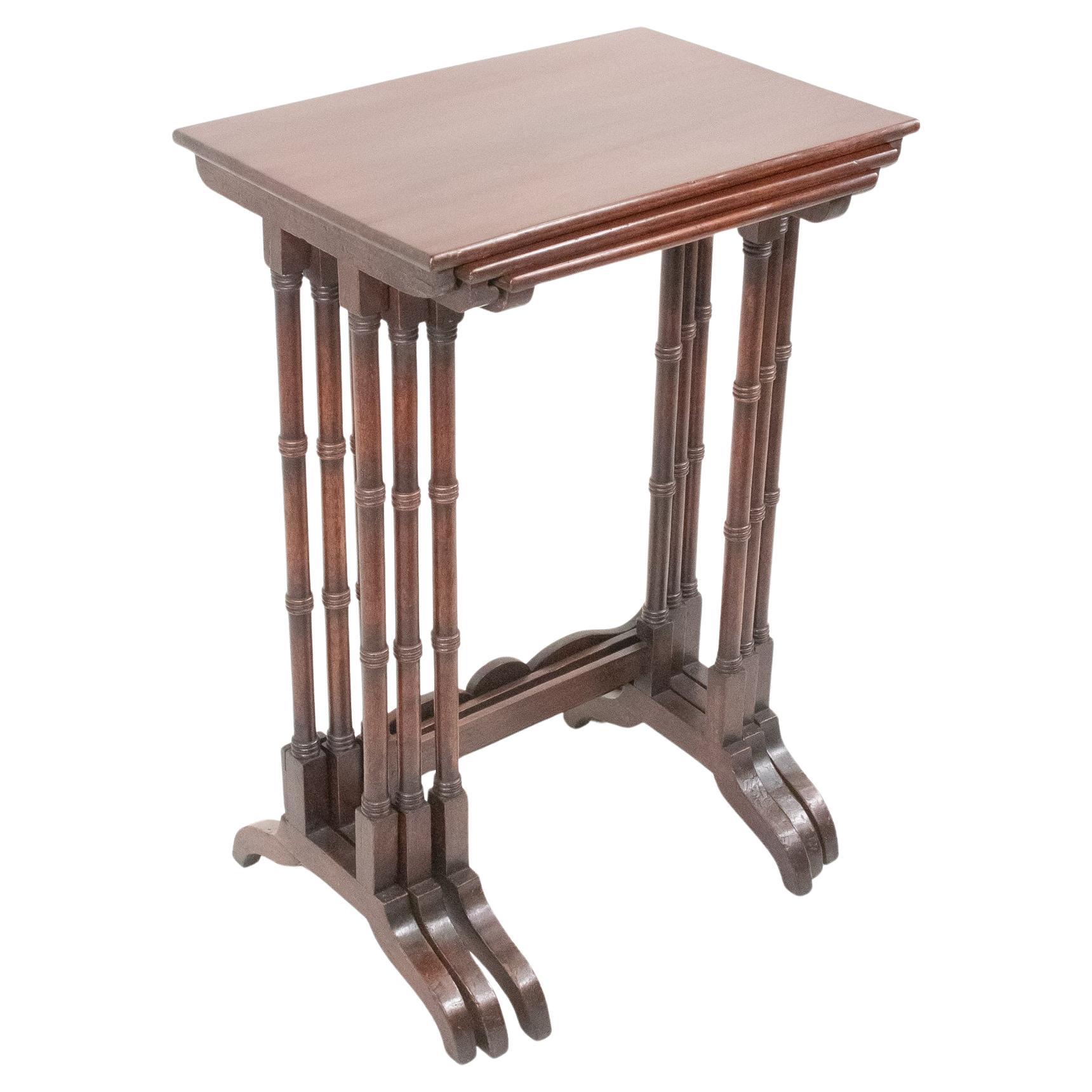 Late 19th Century English Mahogany Nest of Tables