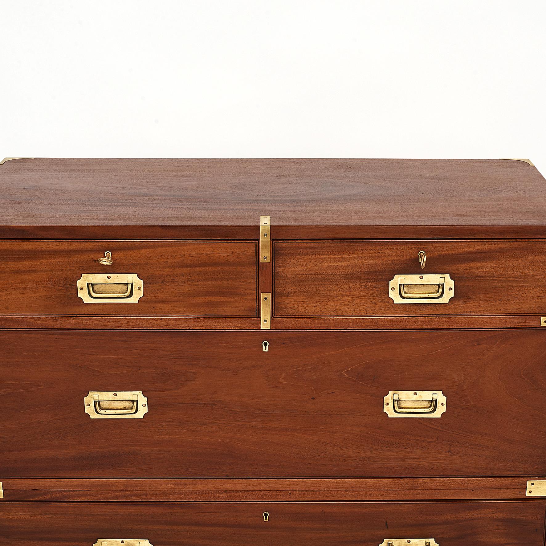 Late 19th Century English Military Campaign Chest of Drawers 1