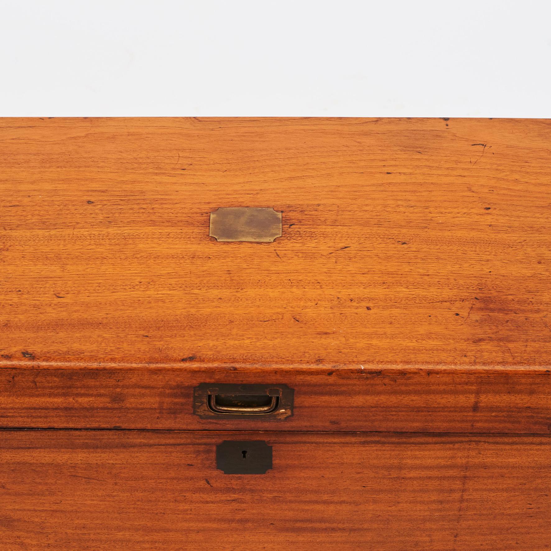 Late 19th Century English Military Camphor Wood Campaign Chest 1