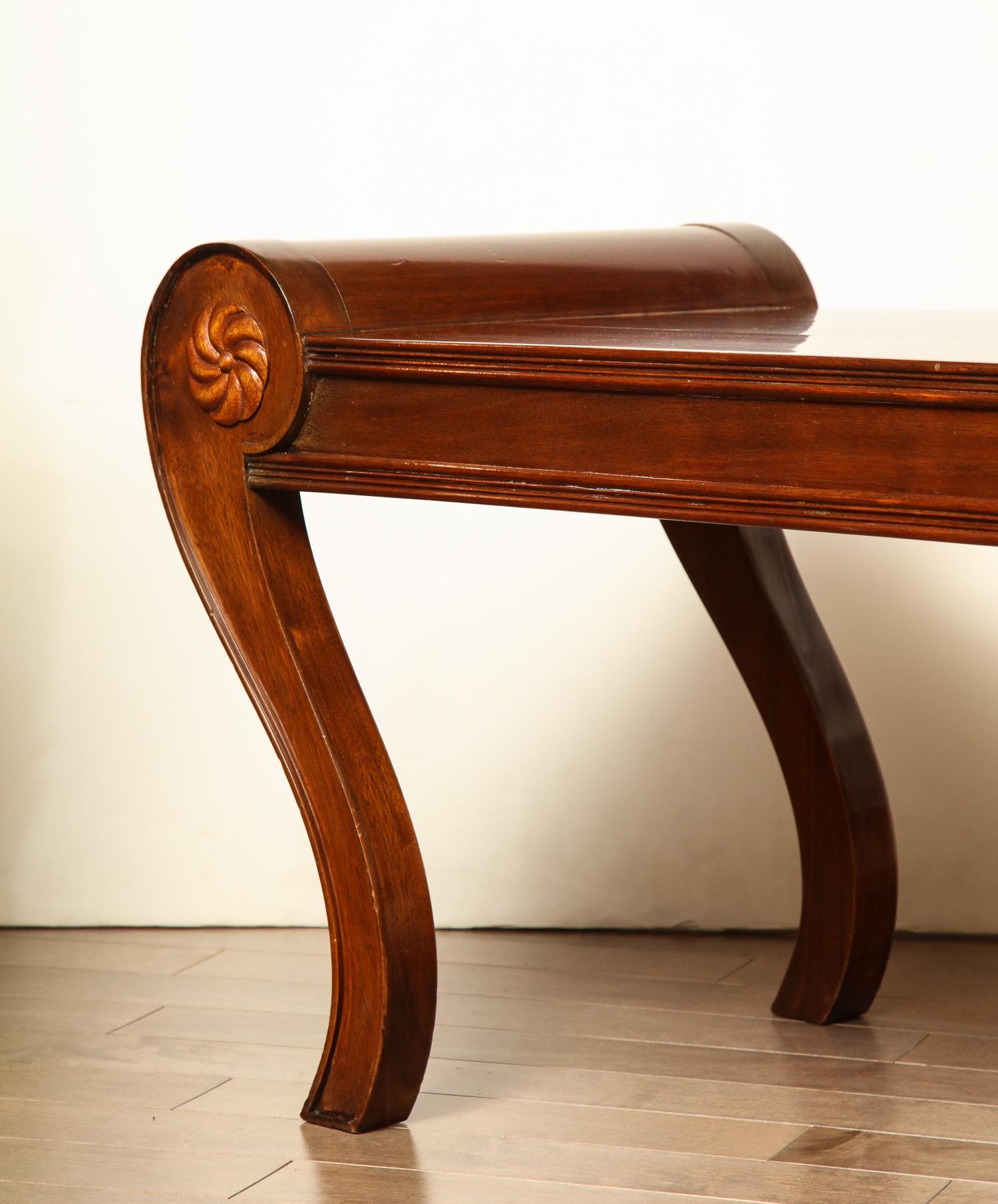 Late 19th Century English, Neoclassical Bench in the Regency Style 1