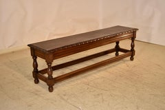 Late 19th Century English Oak Bench