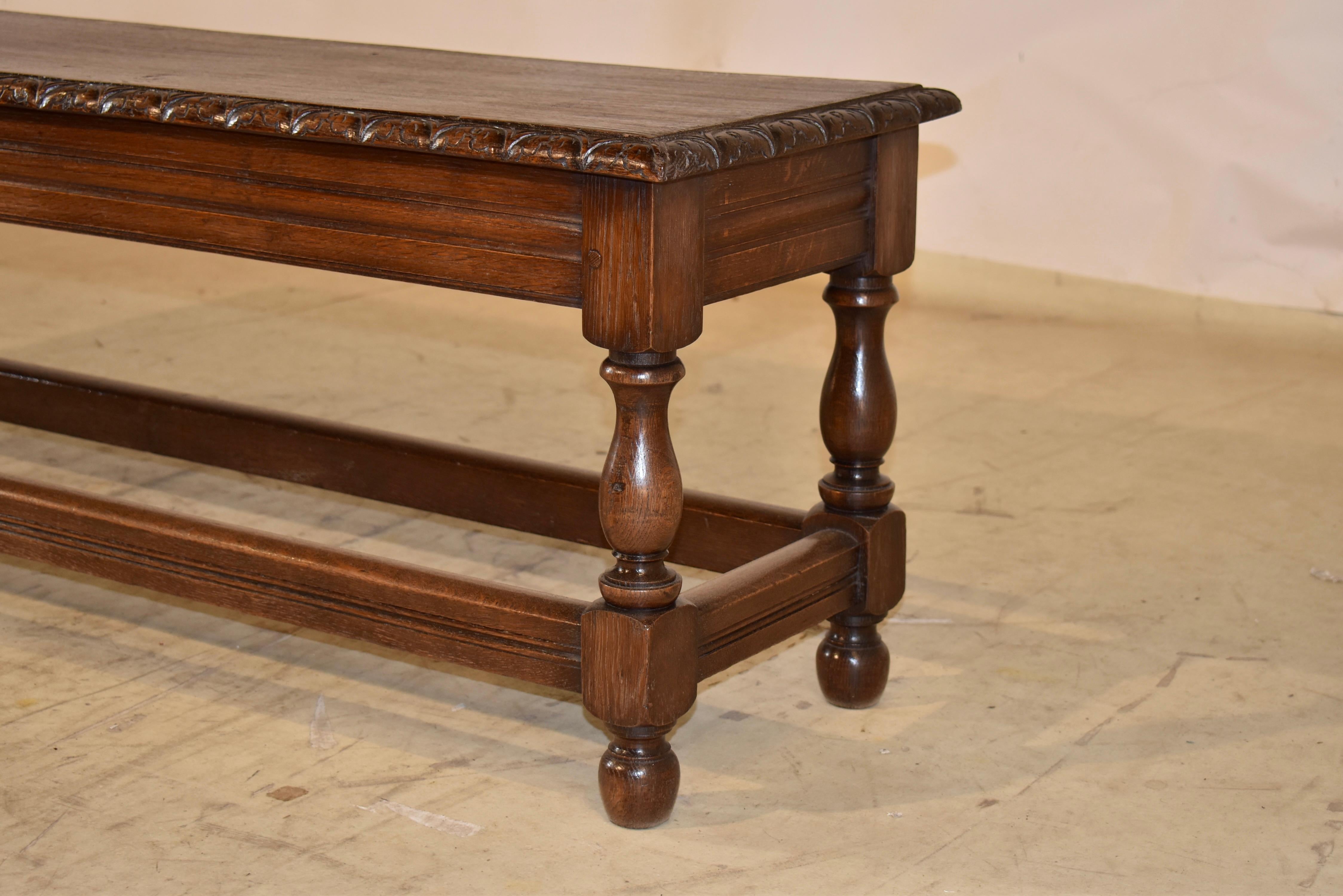 Inglese Panchina di Oak inglese della fine del XIX secolo in vendita