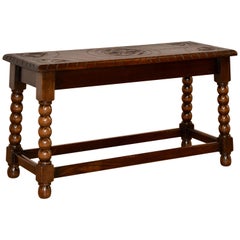 Late 19th Century English Oak Bench