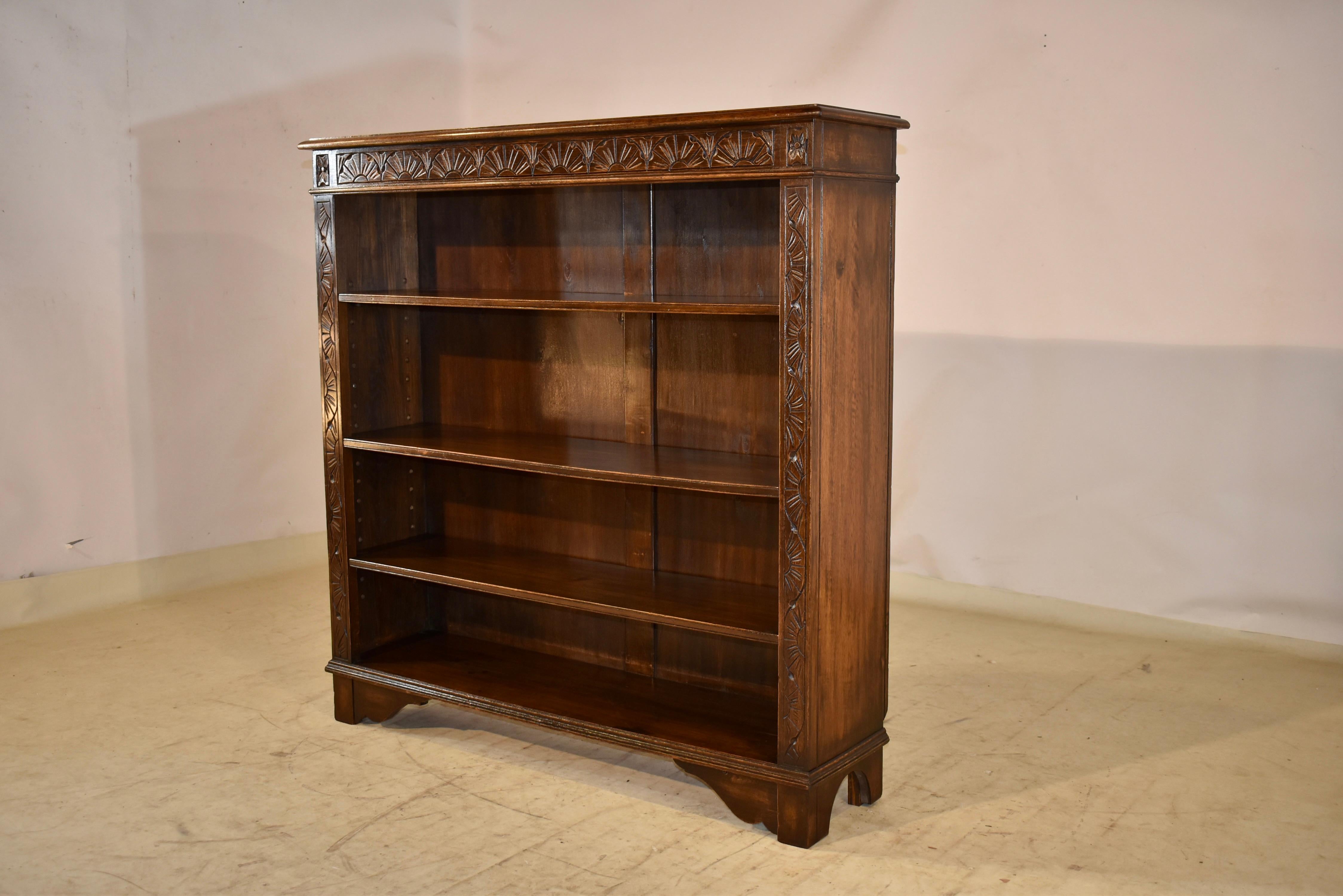 Late 19th Century English Oak Bookcase For Sale 1