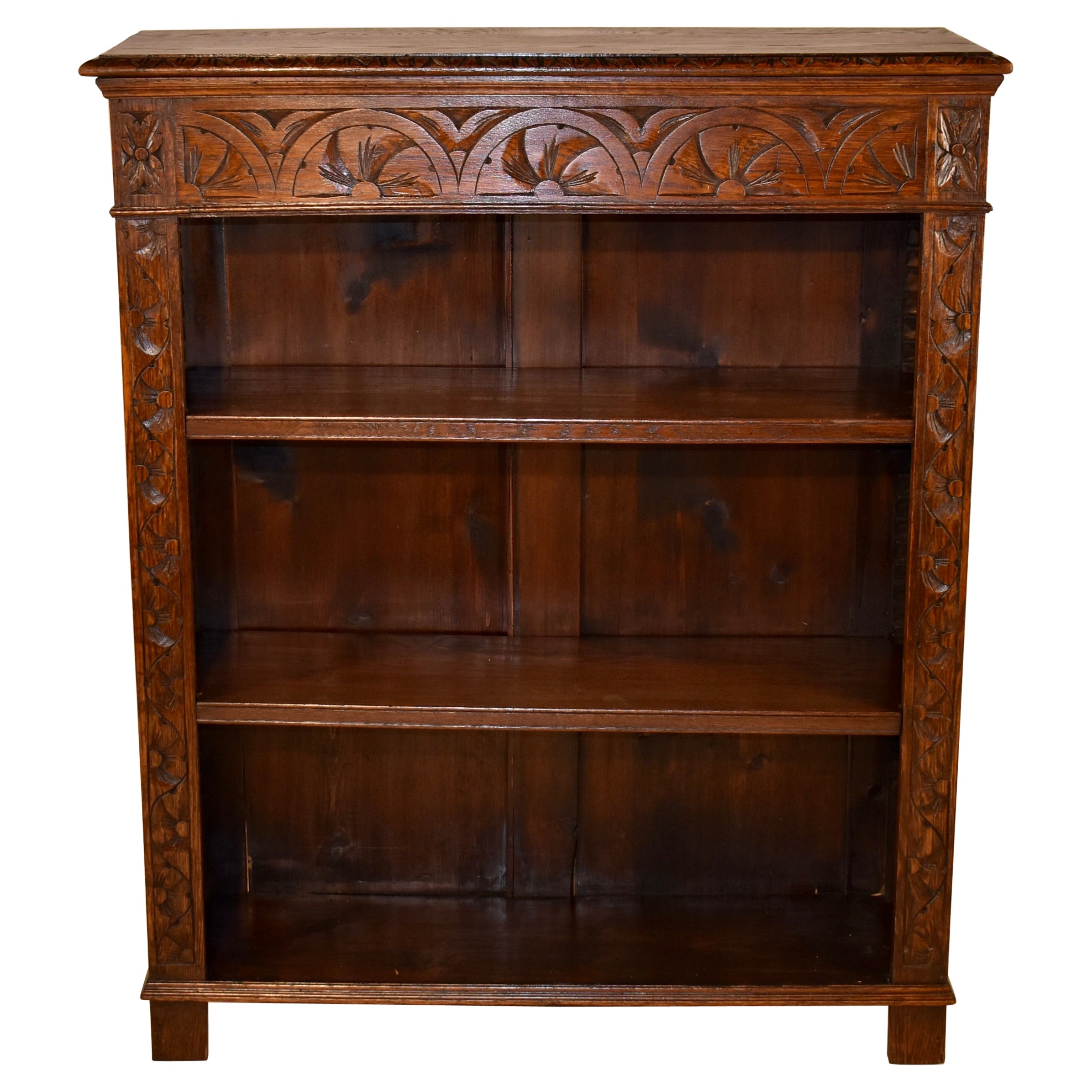 Libreria in Oak inglese della fine del XIX secolo