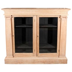 Used Late 19th Century English Oak Bookcase with Glass Doors