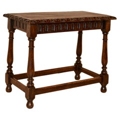 Late 19th Century English Oak Carved Stool