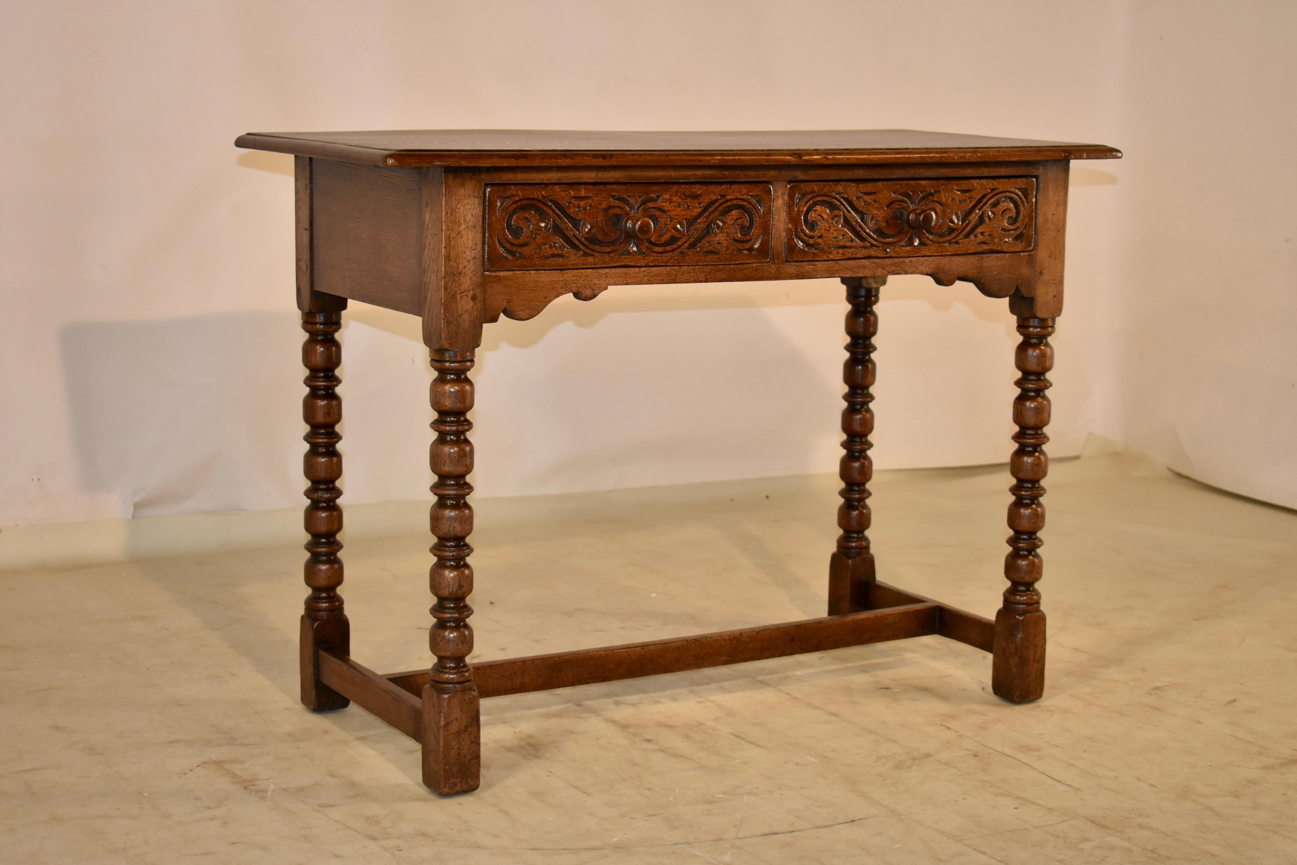 Late 19th Century English Oak Console Table In Good Condition In High Point, NC