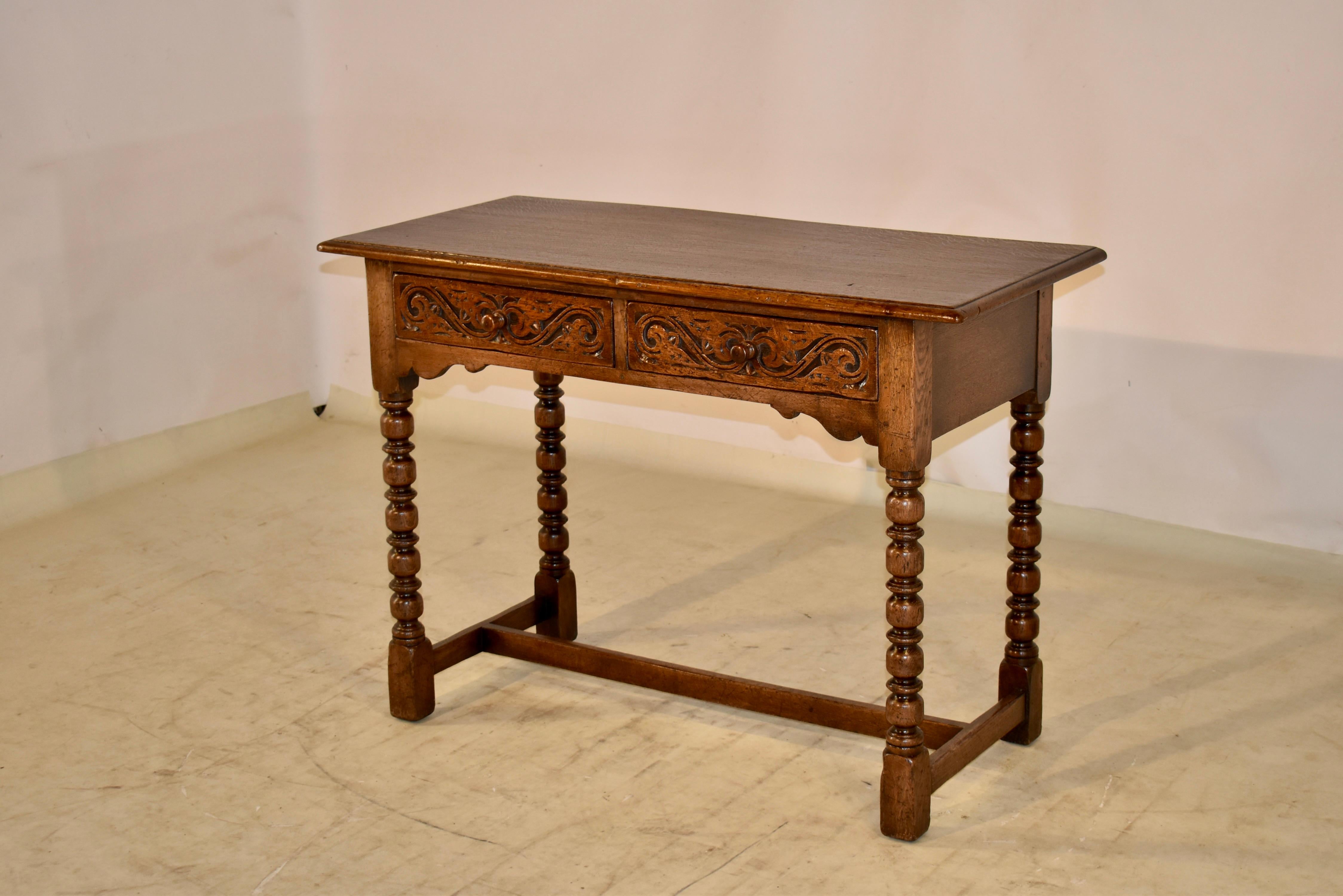 Late 19th Century English Oak Console Table 1