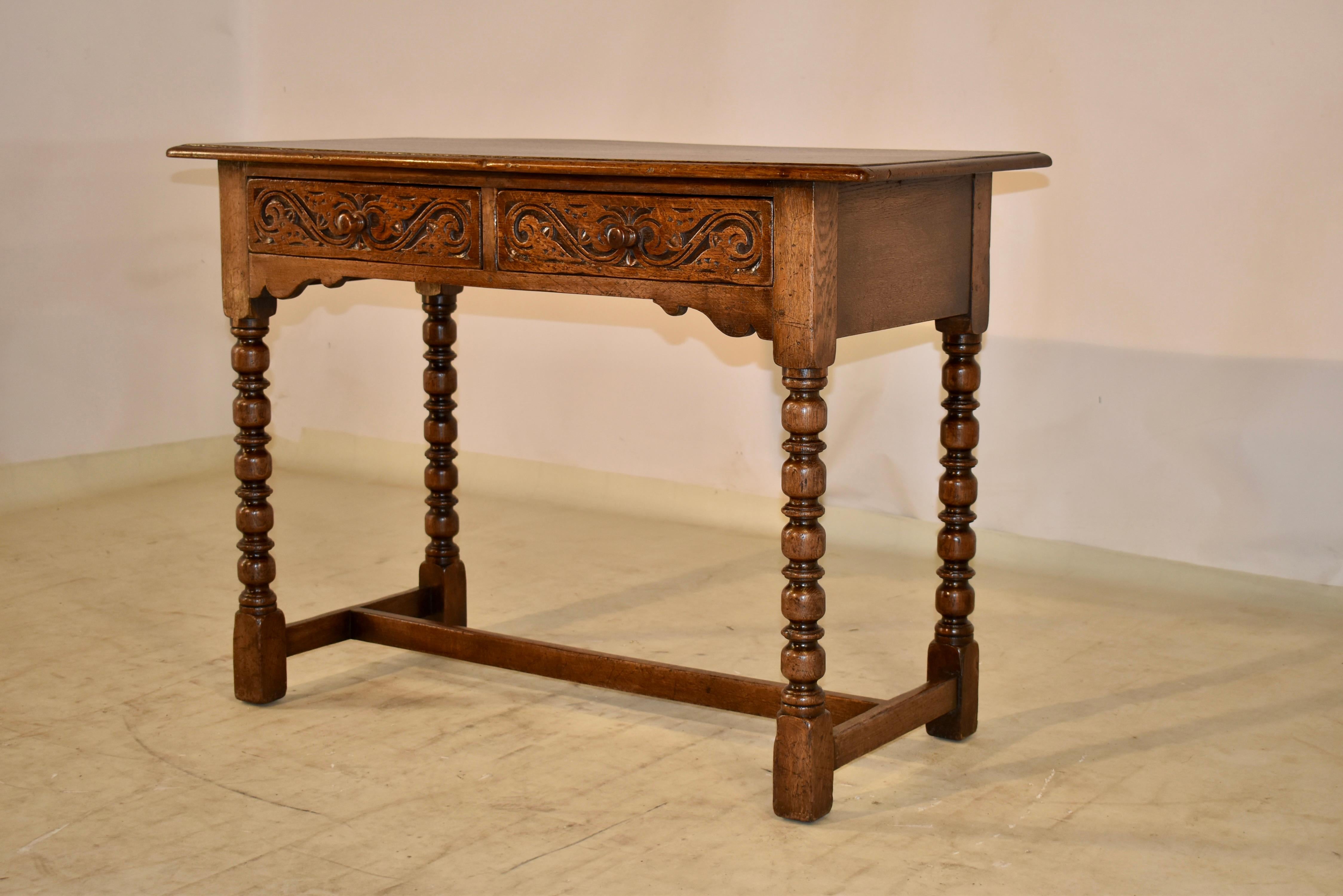 Late 19th Century English Oak Console Table 2