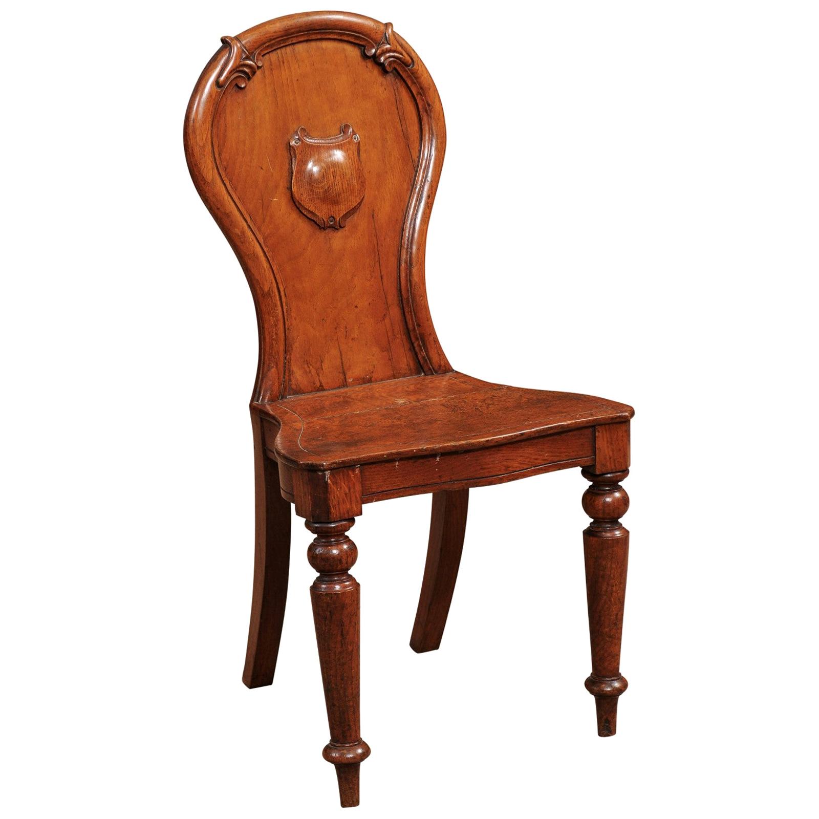 Late 19th Century English Oak Hall Chair