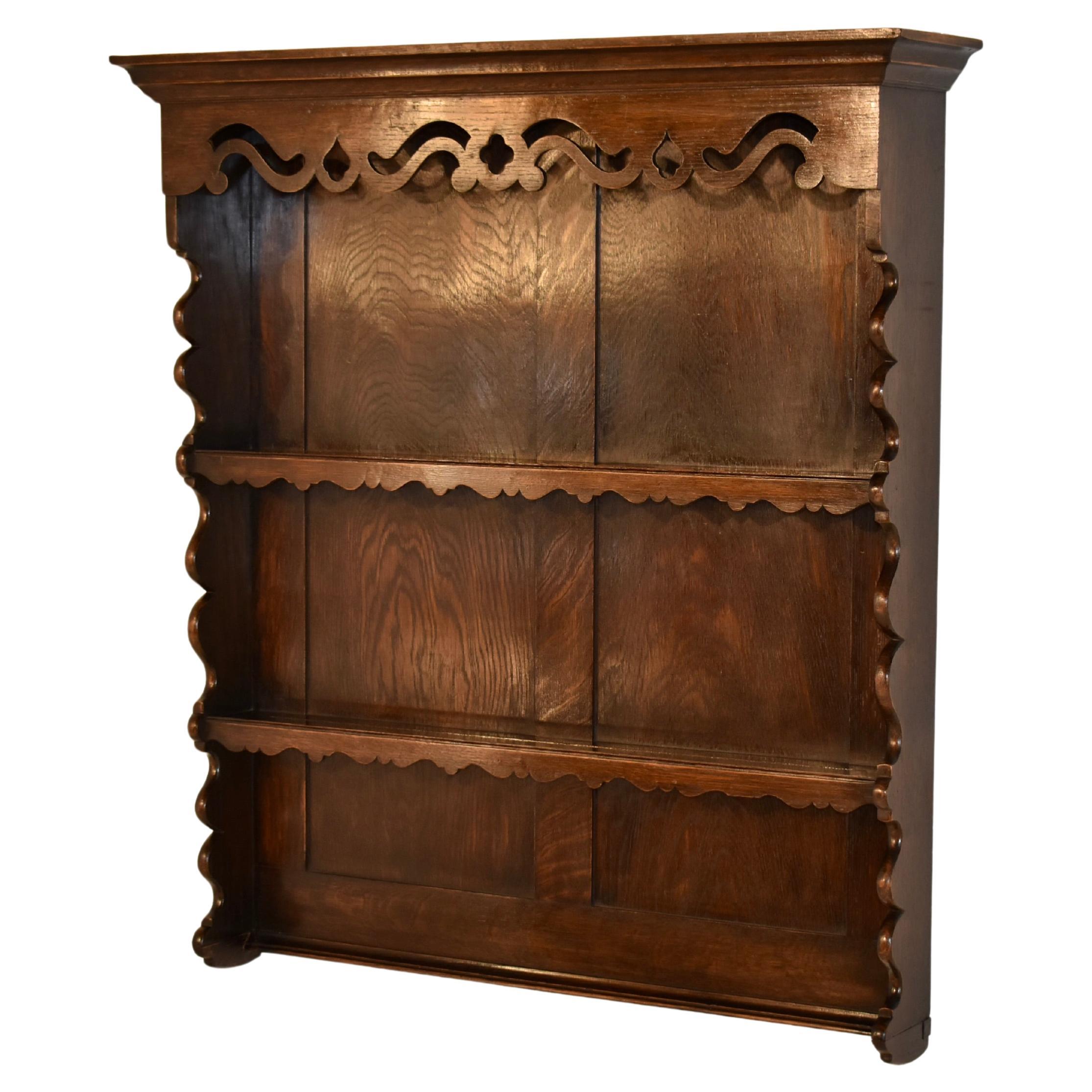 Late 19th Century English Oak Wall Shelf