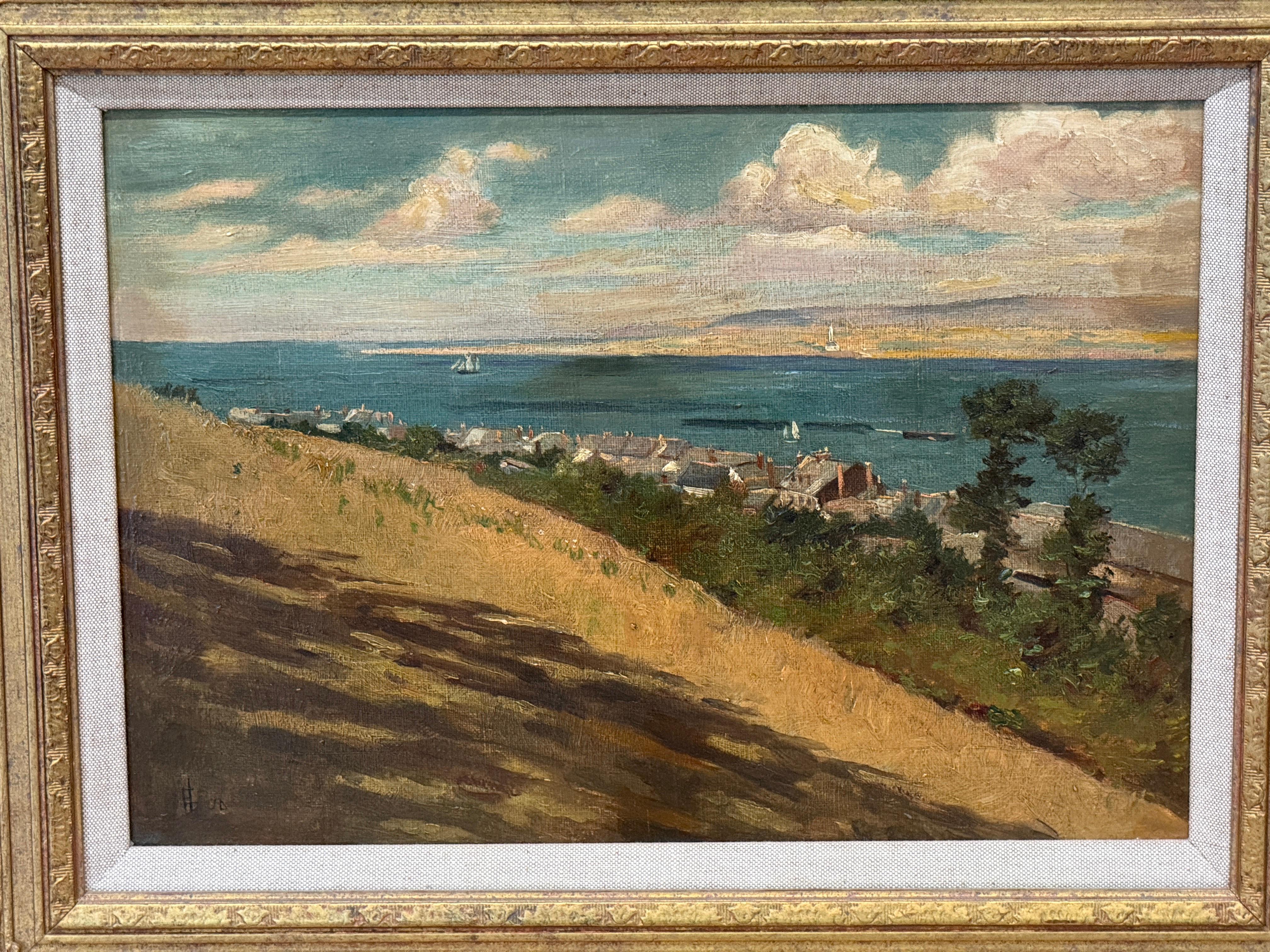 Britannique Peinture à l'huile anglaise de la fin du 19e siècle représentant Appledore sur la côte nord du Devon en vente
