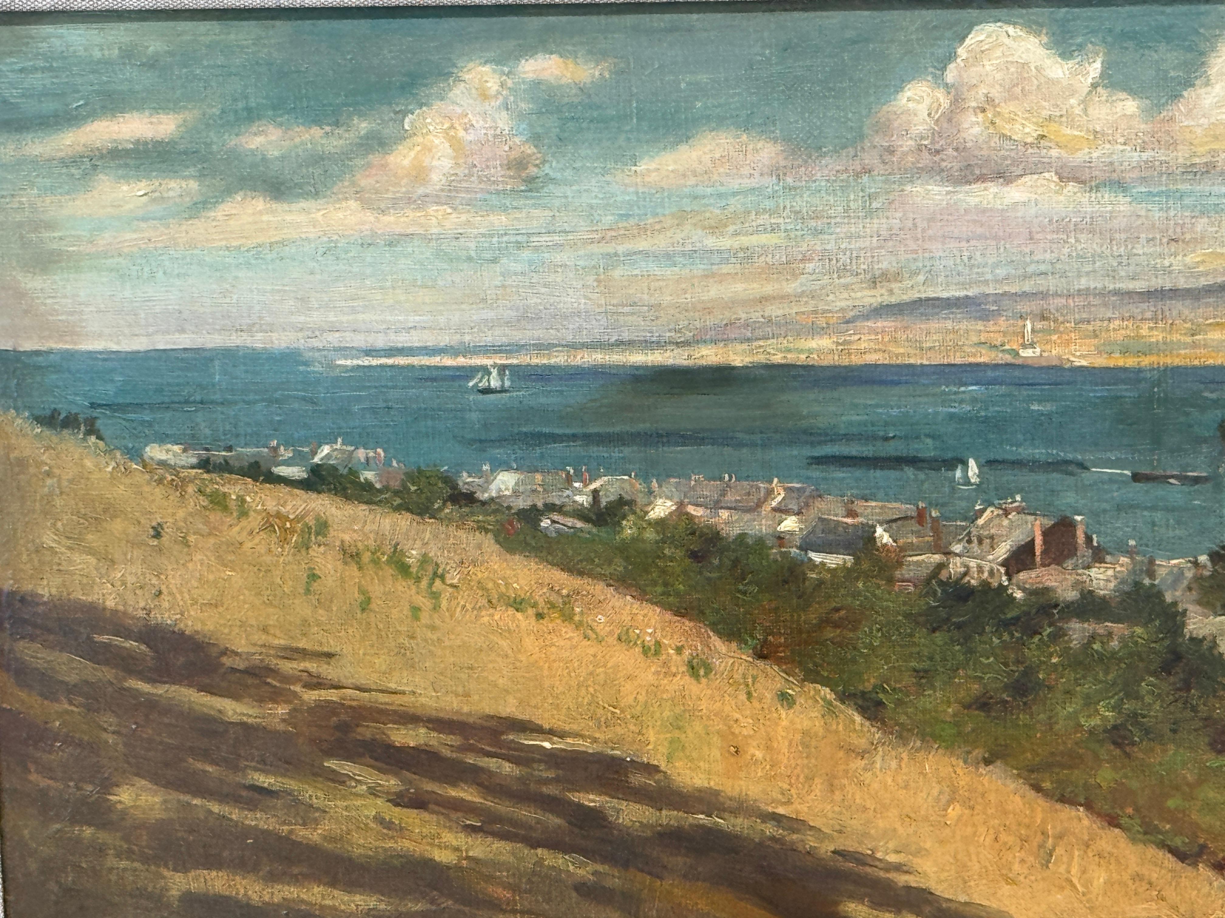 Peinture à l'huile anglaise de la fin du 19e siècle représentant Appledore sur la côte nord du Devon Bon état - En vente à Charlottesville, VA