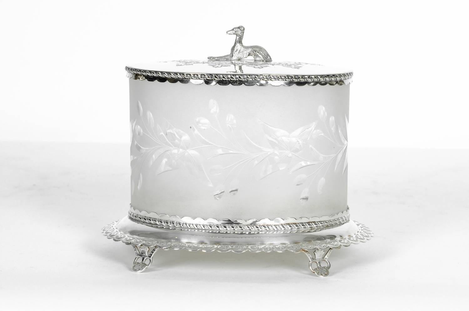 Late 19th Century English Plate / Cut Crystal Ice Bucket For Sale 5