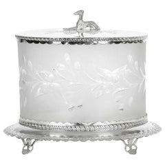 Late 19th Century English Plate / Cut Crystal Ice Bucket