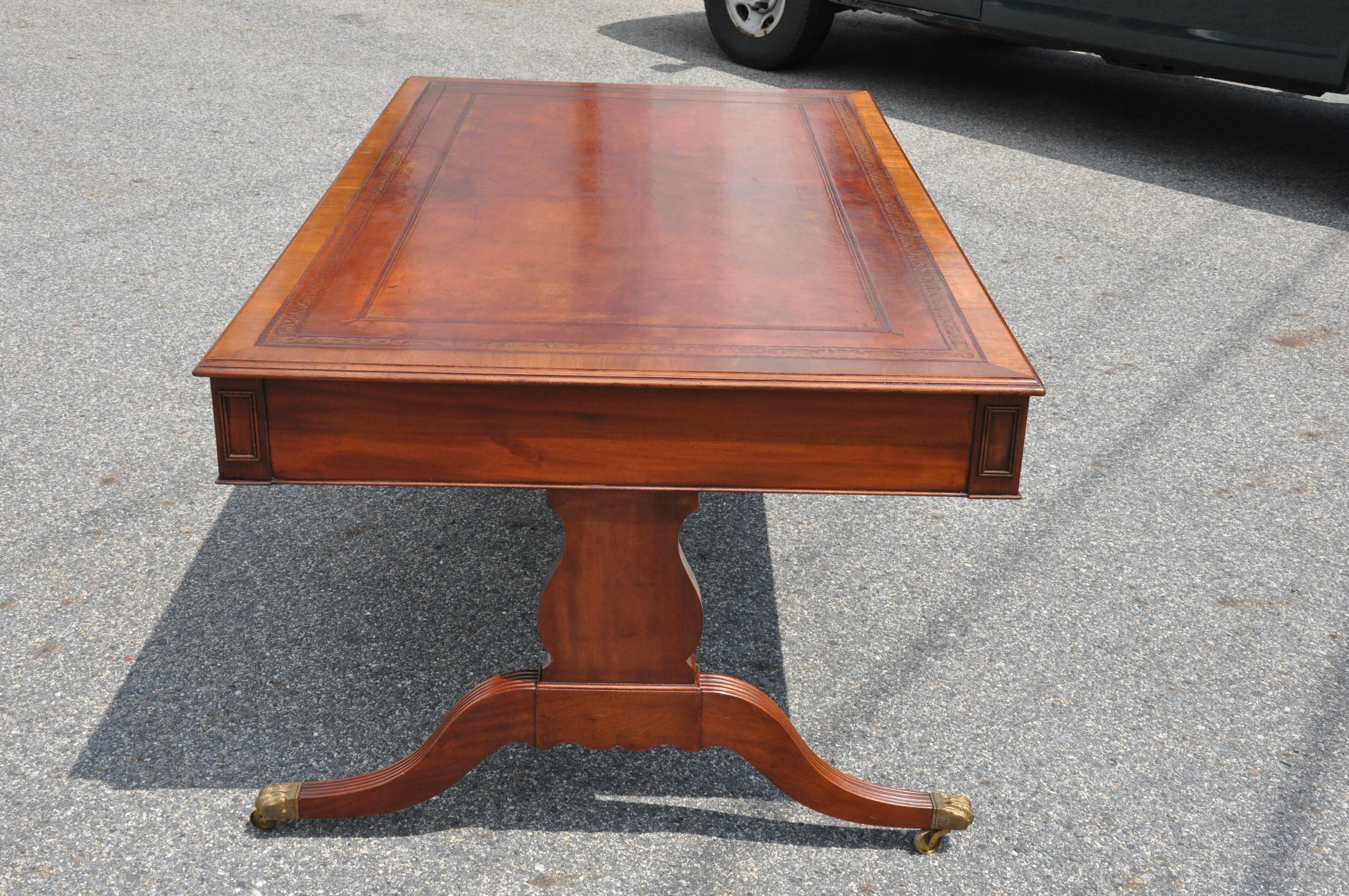 Late 19th Century English Regency Mahogany Partners Desk 1