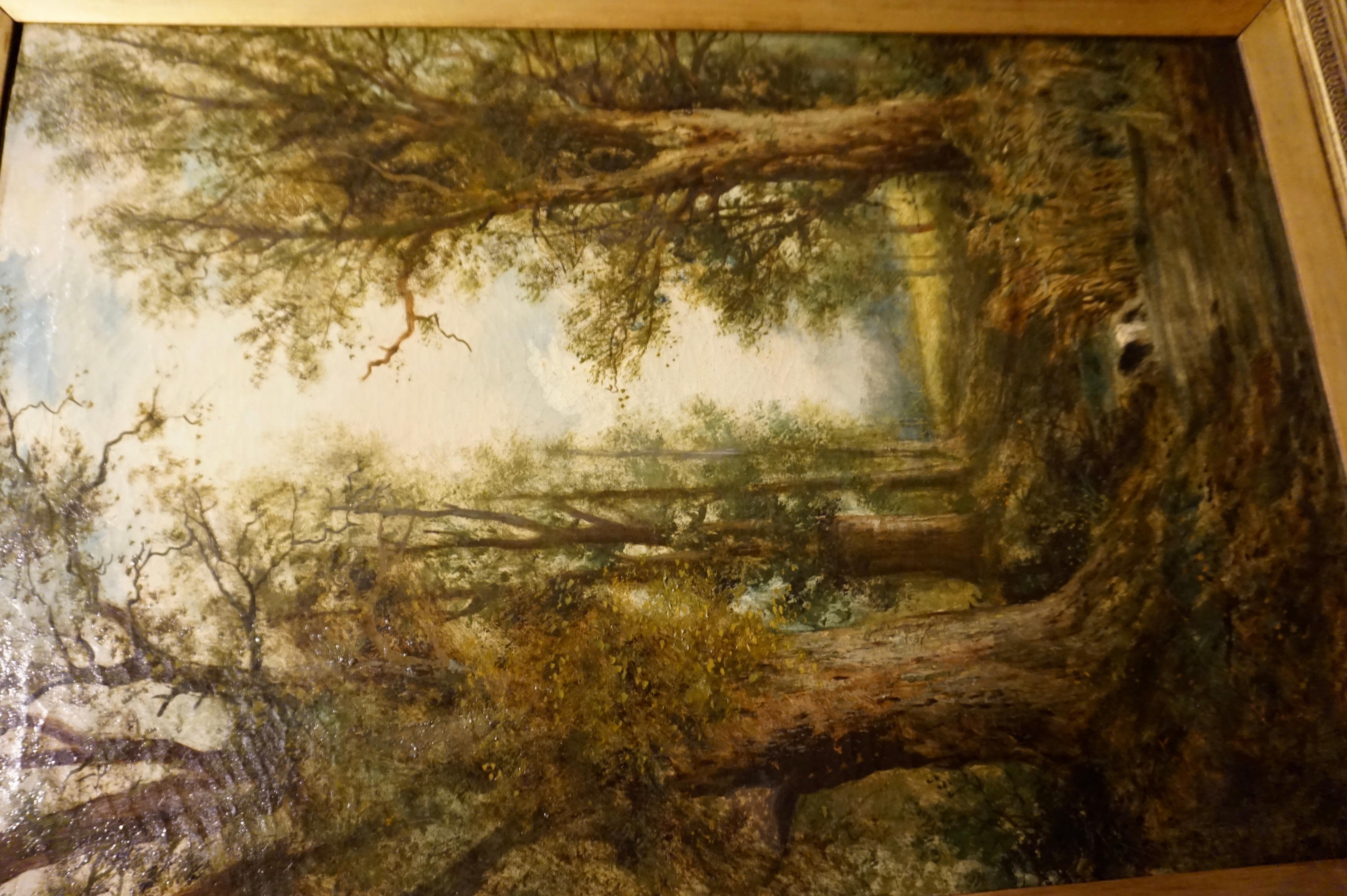 Late 19th Century English School Large Oil on Canvas Painting in Original Frame For Sale 11