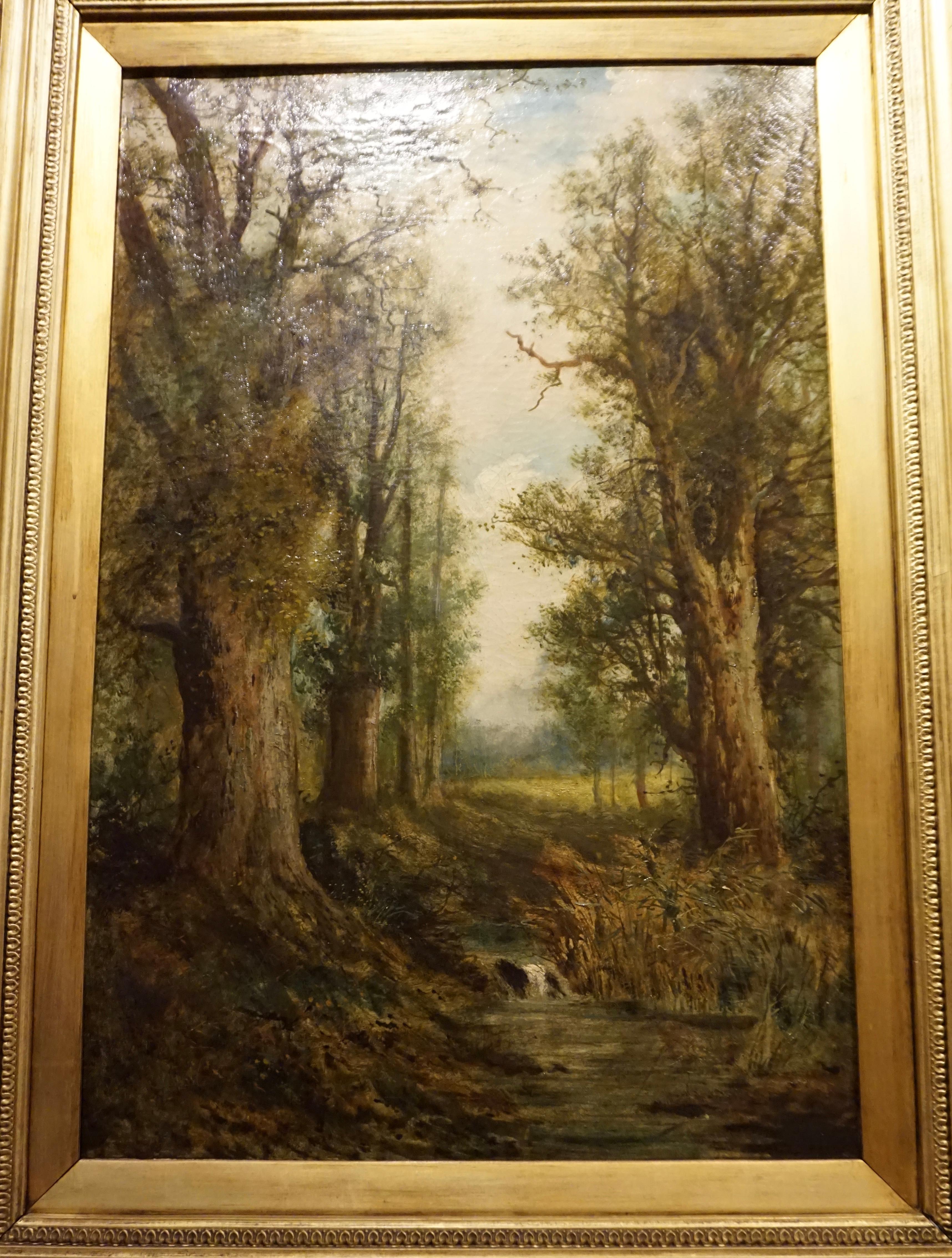 Late 19th Century English School Large Oil on Canvas Painting in Original Frame For Sale 1