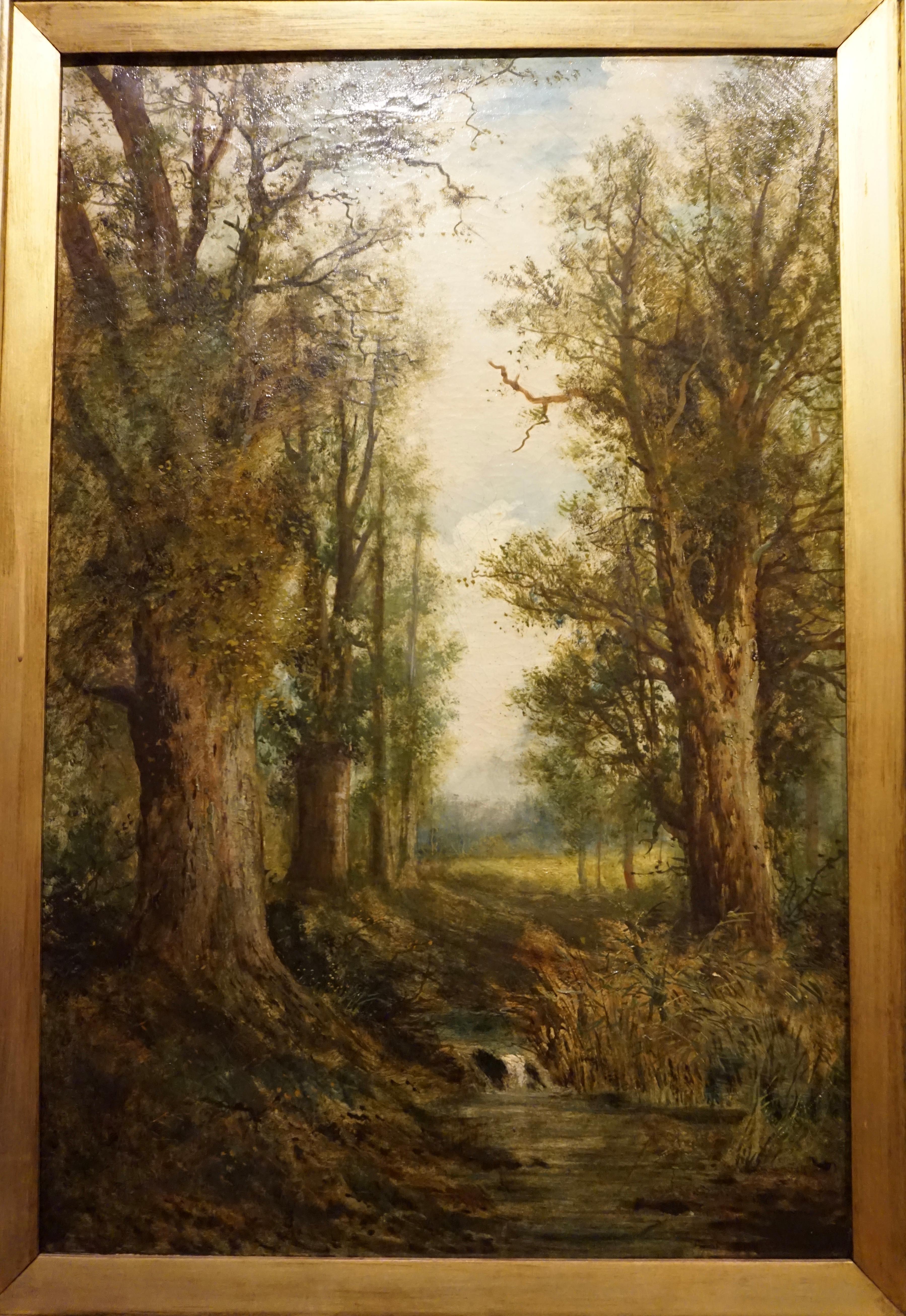 Late 19th Century English School Large Oil on Canvas Painting in Original Frame For Sale 3