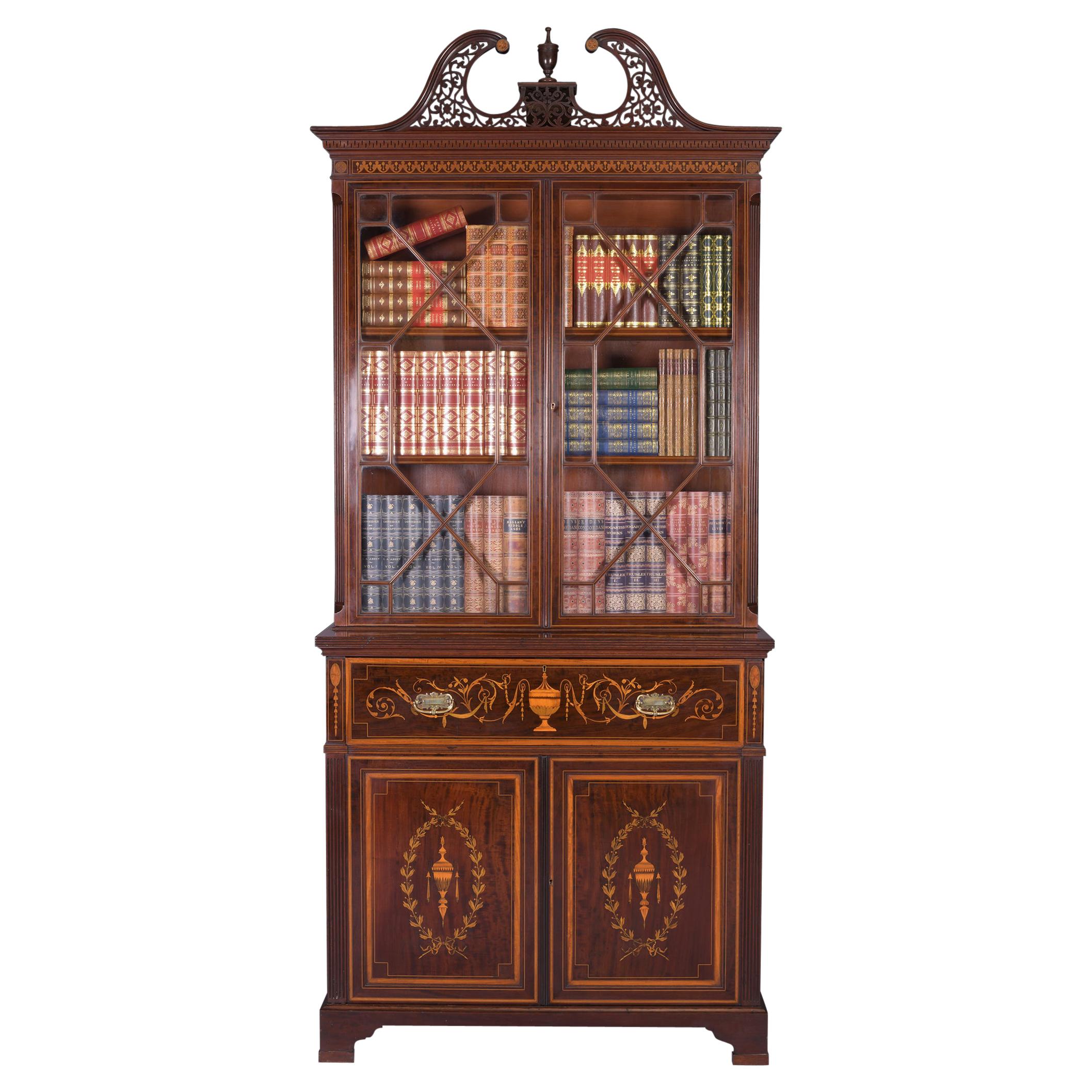 Late 19th Century English Secretaire Bookcase by Edwards & Roberts