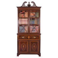 Antique Late 19th Century English Secretaire Bookcase by Edwards & Roberts