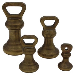 Late 19th Century English Set of 4 Brass Bell Weights