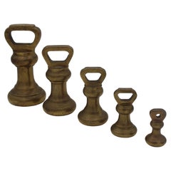 Late 19th Century English Set of 5 Brass Bell Weights