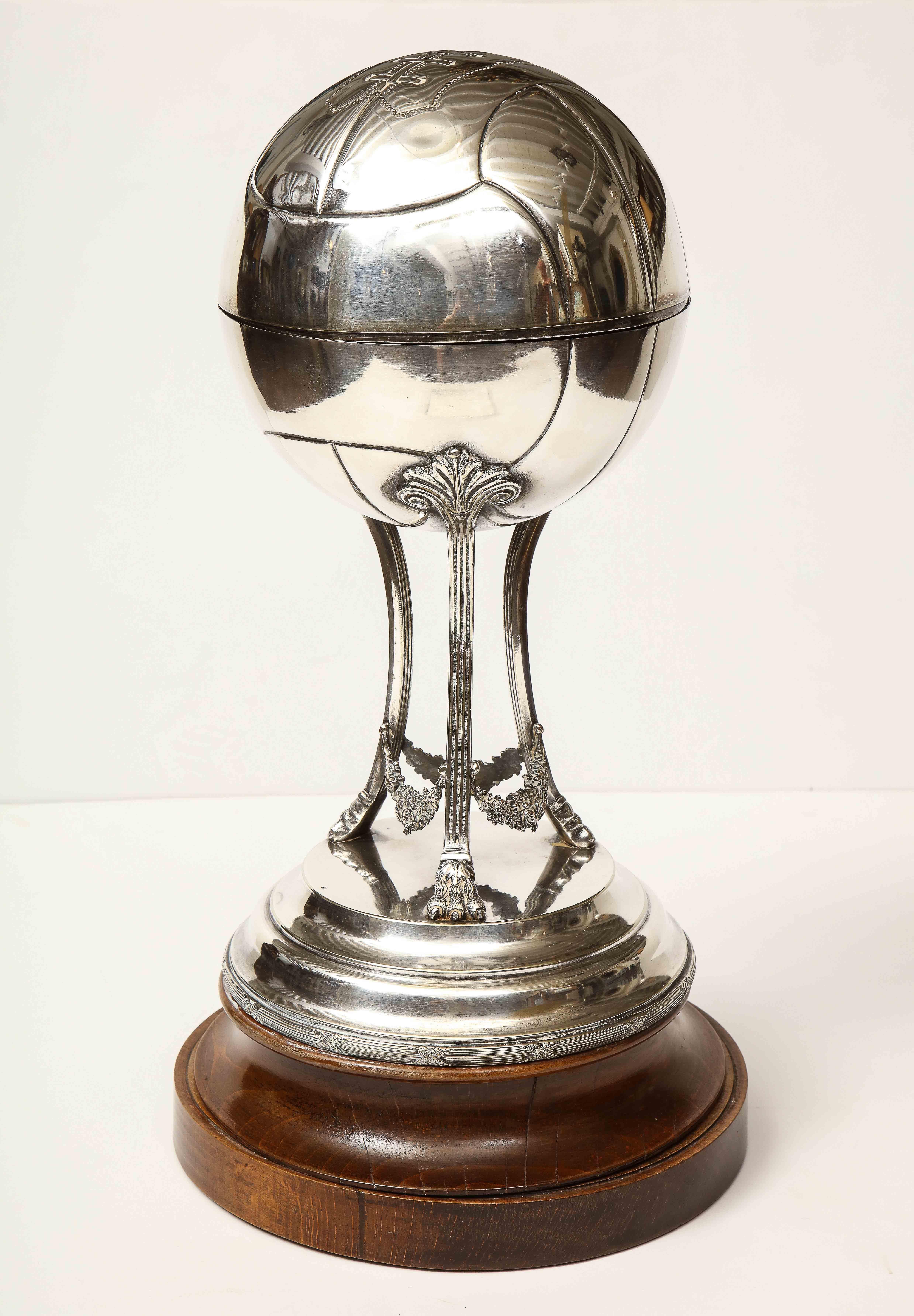 Late 19th Century English, Silver Plated Trophy on Stand For Sale 7