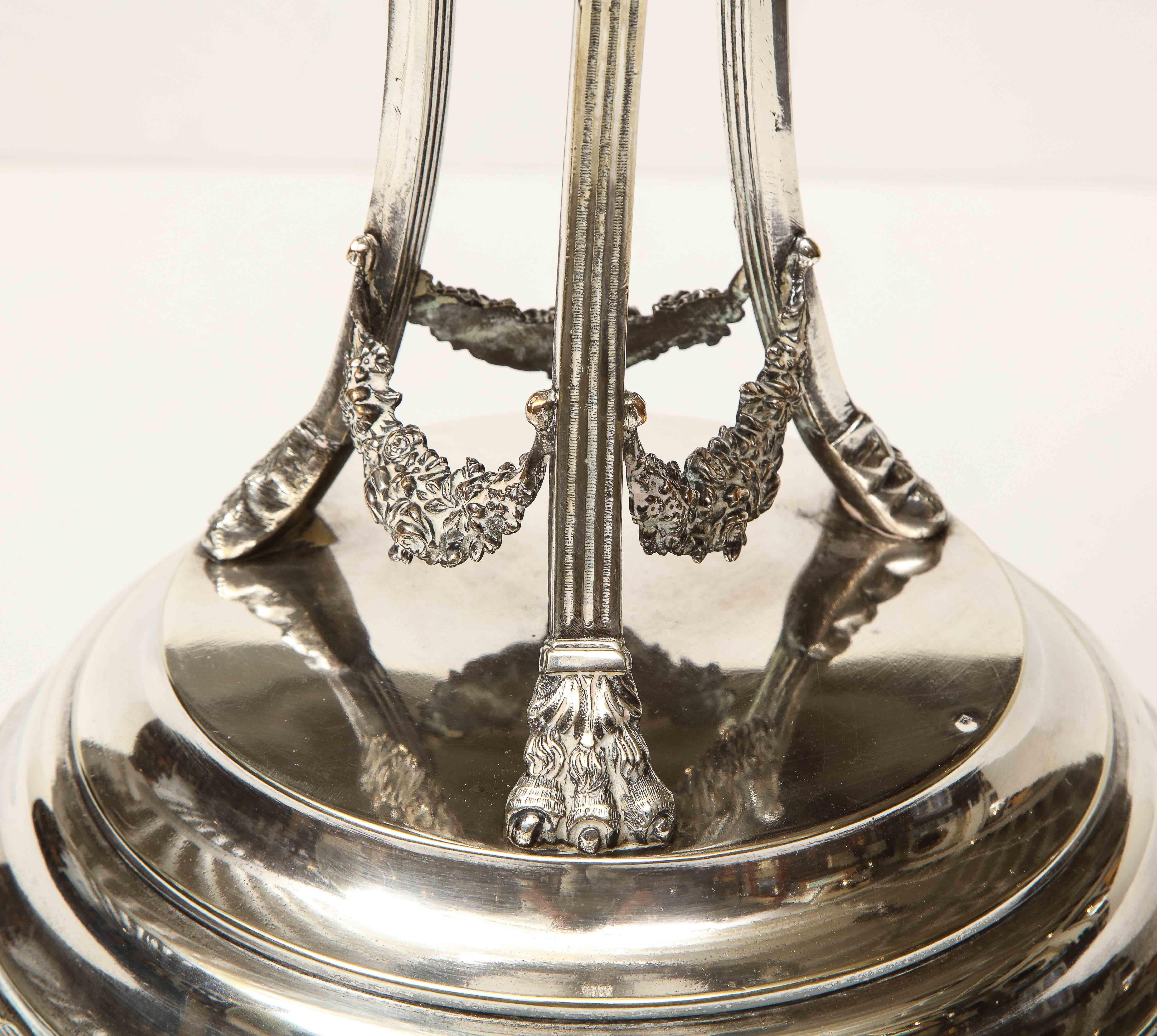 Late 19th Century English, Silver Plated Trophy on Stand In Good Condition For Sale In New York, NY