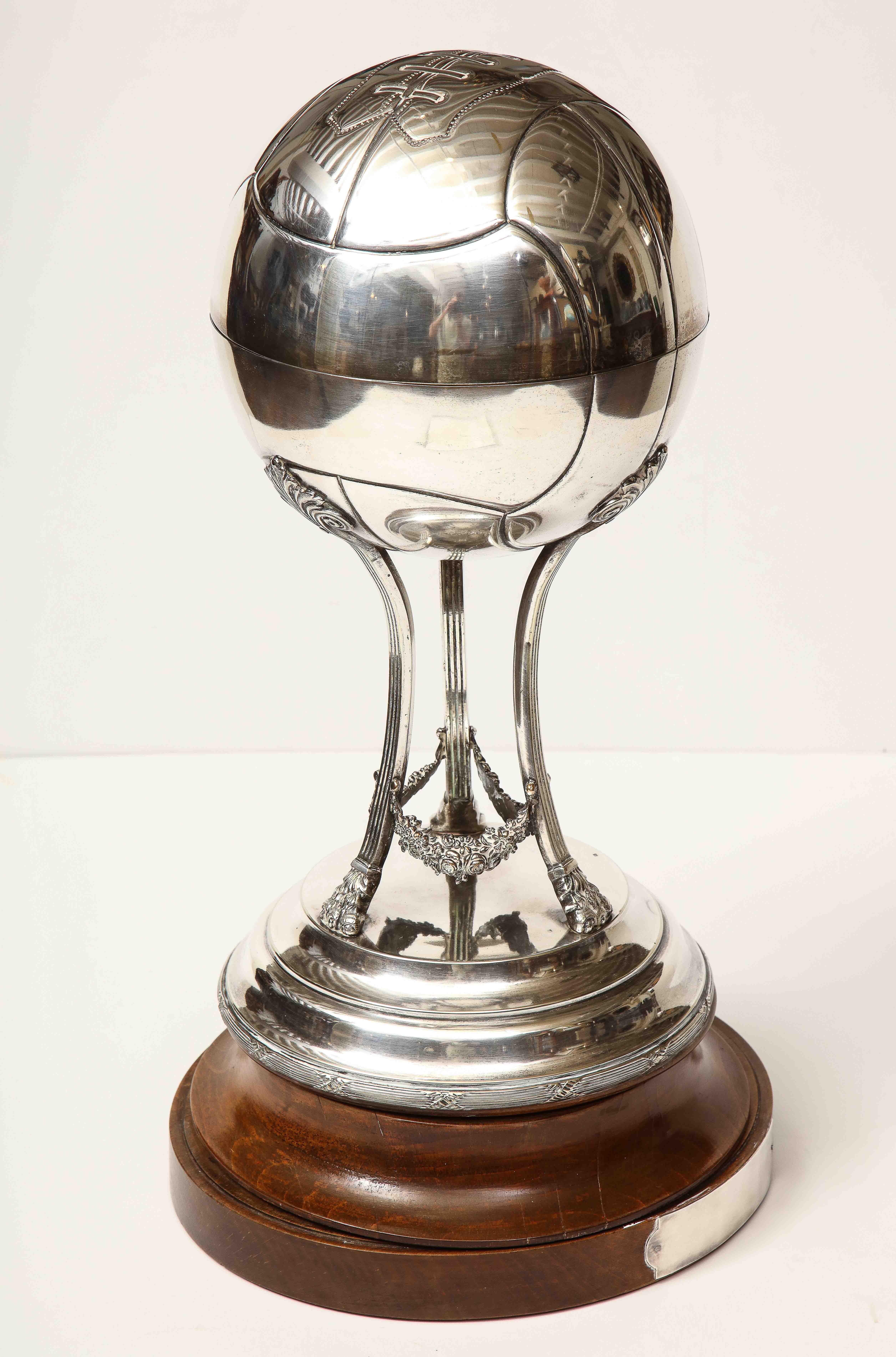 Late 19th Century English, Silver Plated Trophy on Stand For Sale 4