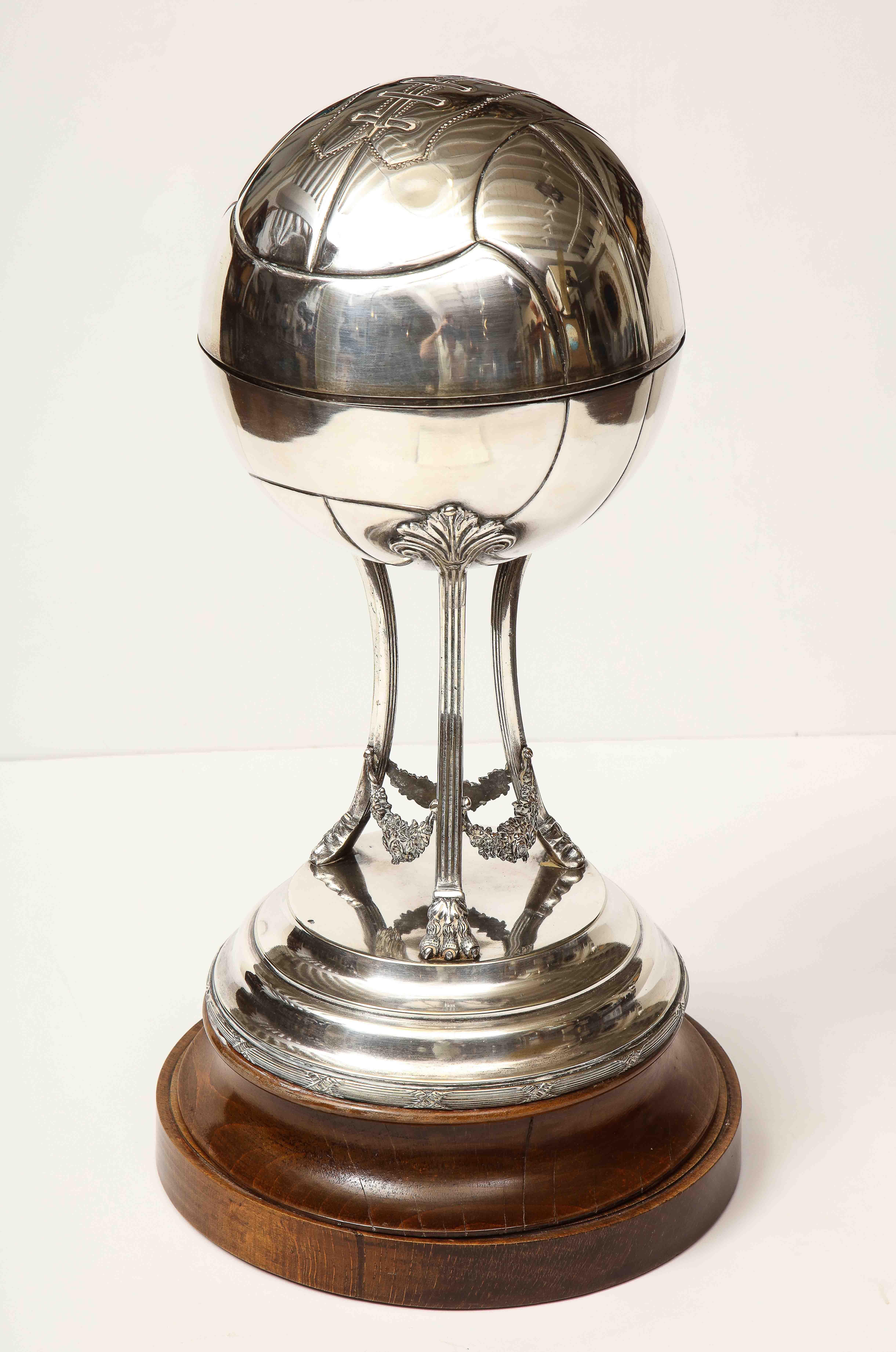 Late 19th Century English, Silver Plated Trophy on Stand For Sale 6