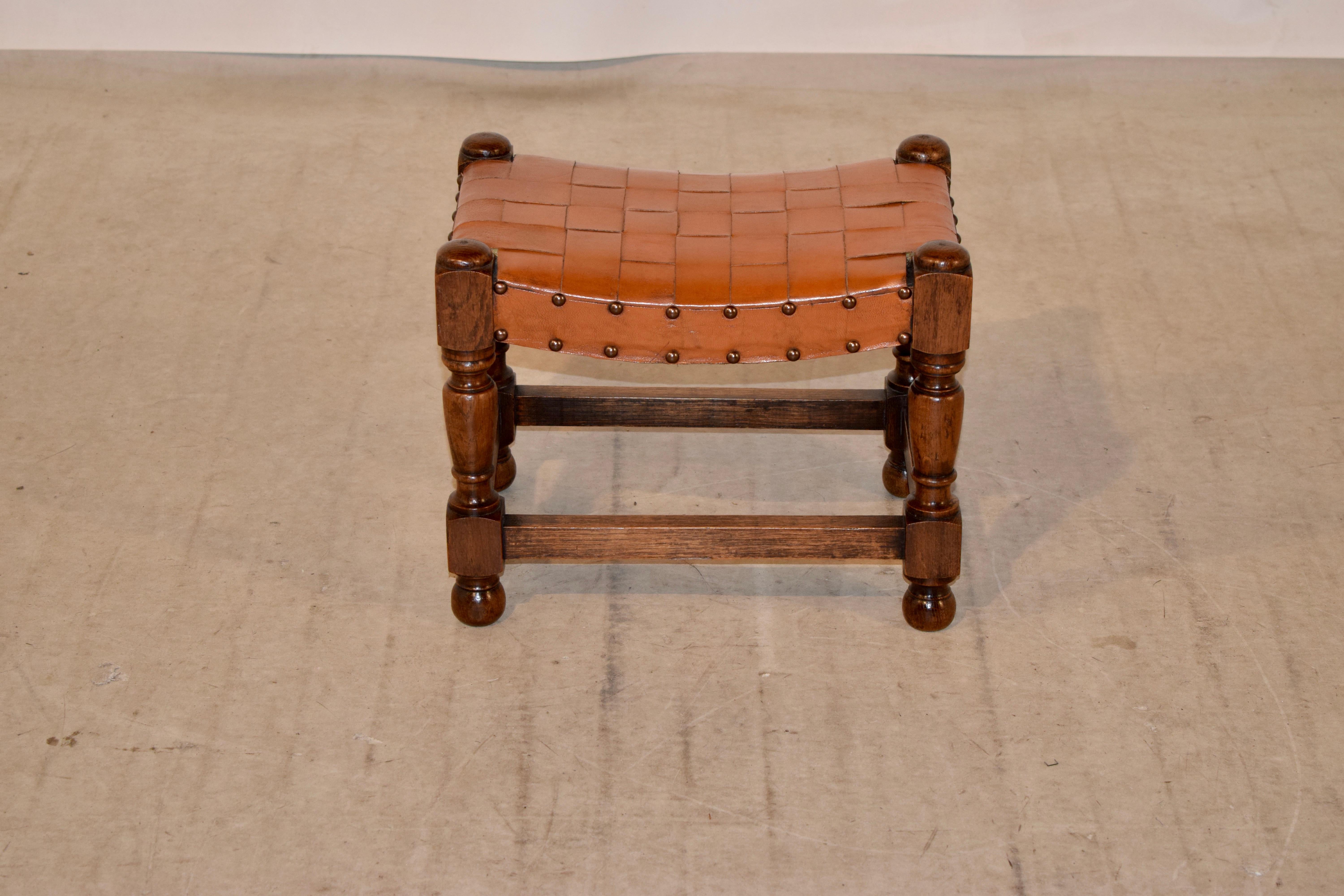 Leather Late 19th Century English Swayed Stool