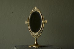 Late 19th Century English Table Mirror in Patinated Brass