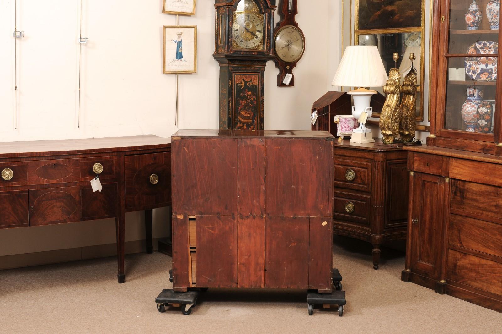 Late 19th Century English Teak Campaign Chest with Brass Mounts & 5 Drawers For Sale 6