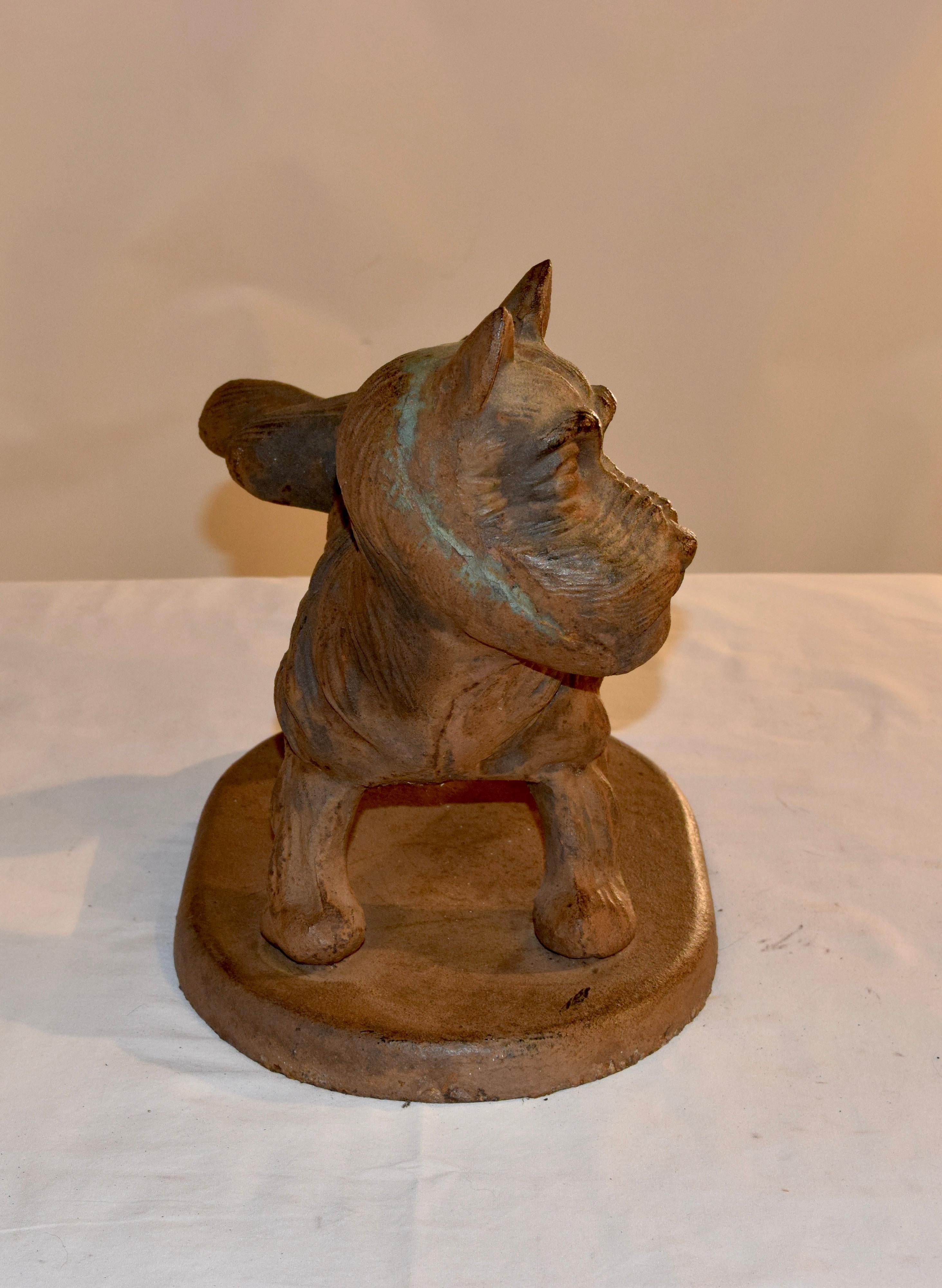 Late 19th Century English Terrier Boot Scrape In Good Condition For Sale In High Point, NC