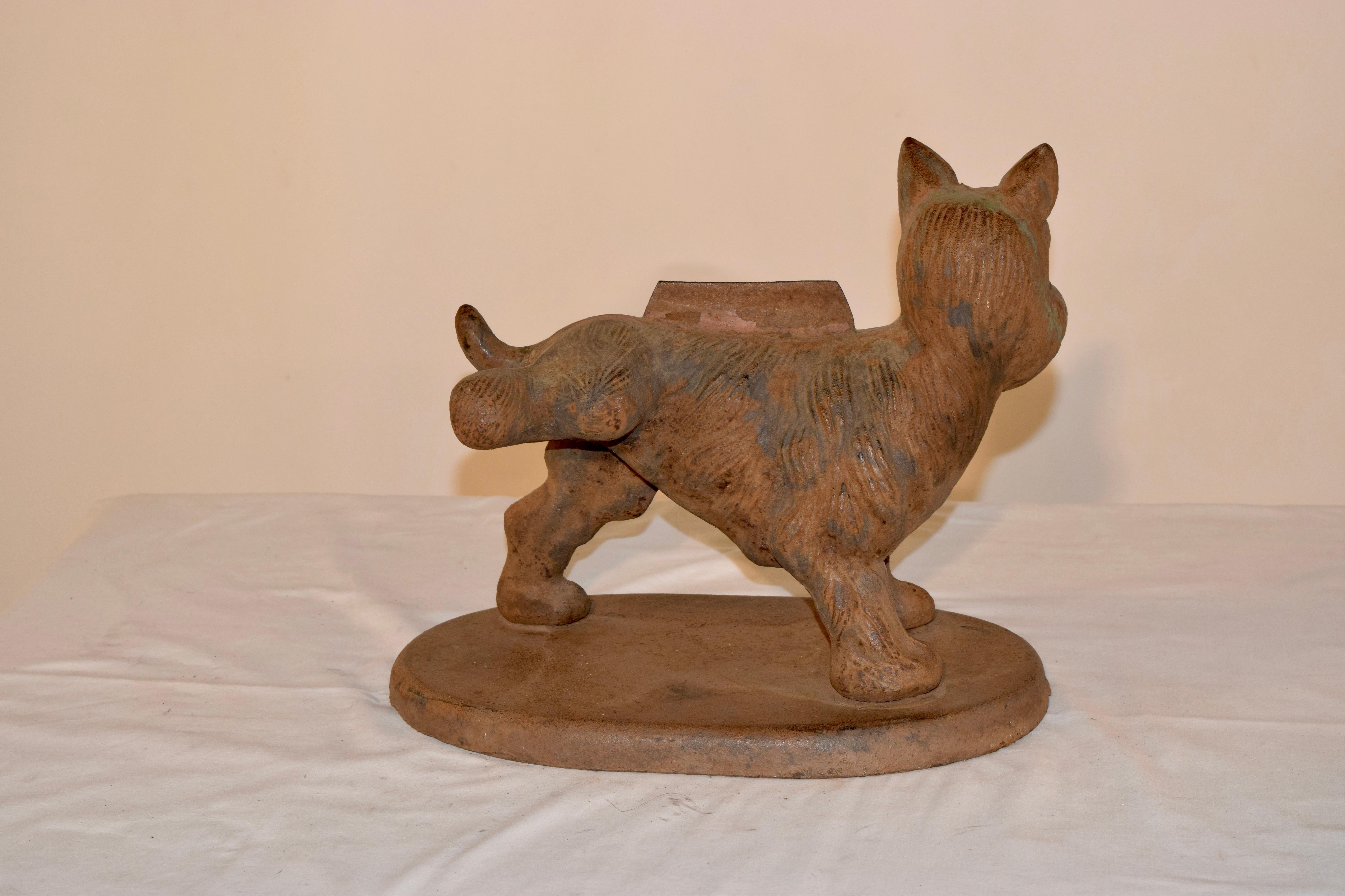 Iron Late 19th Century English Terrier Boot Scrape For Sale