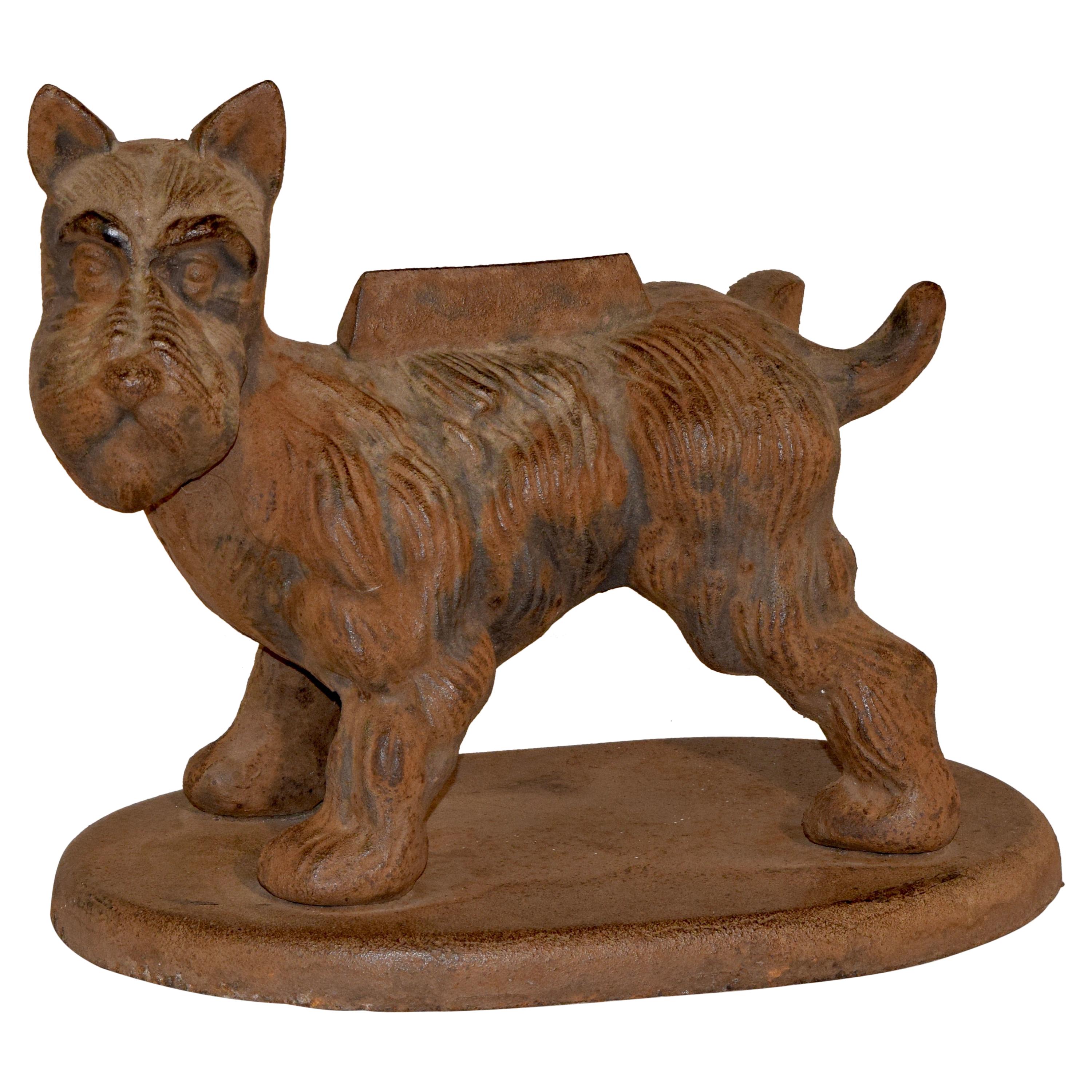 Late 19th Century English Terrier Boot Scrape For Sale