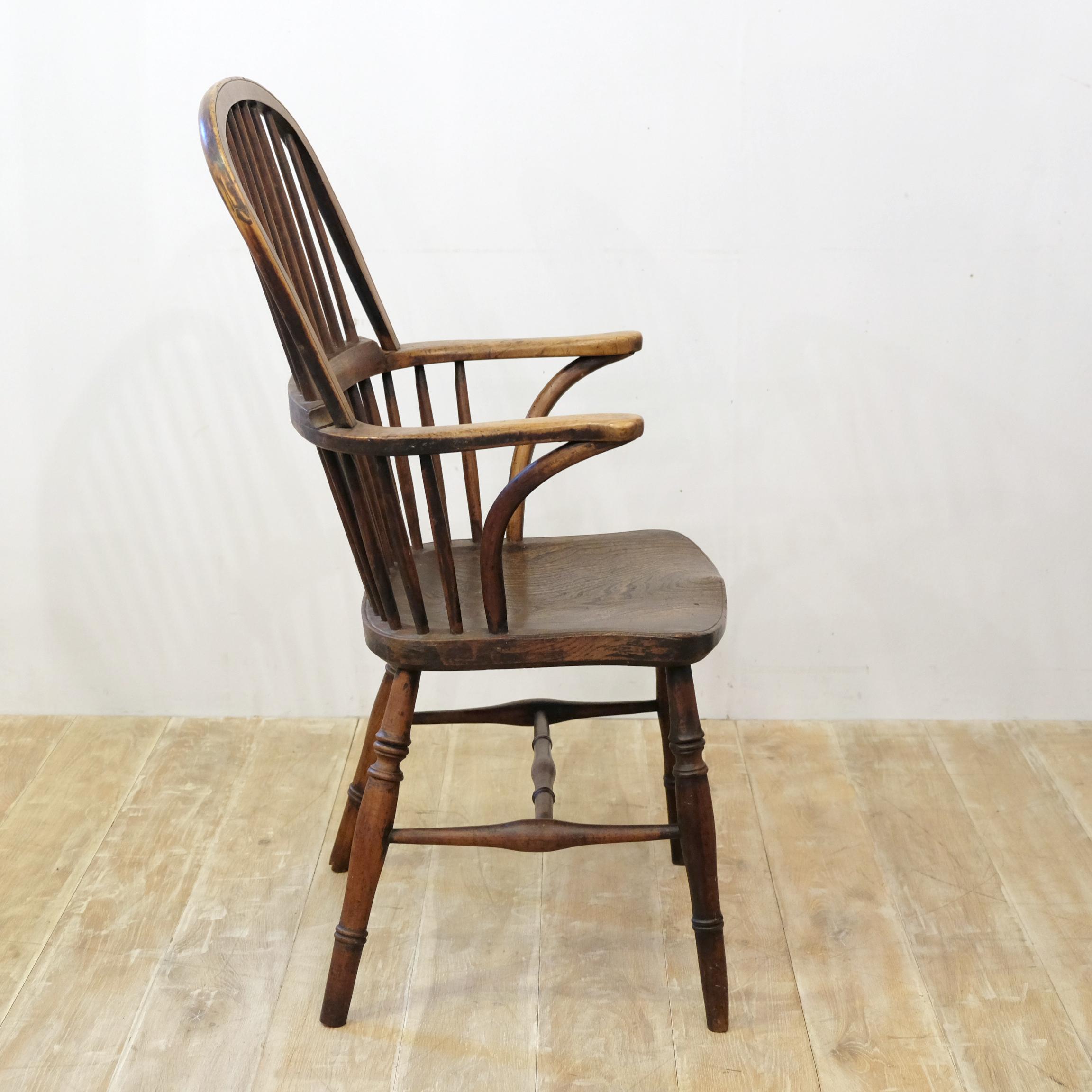Hand-Crafted Late 19th Century English Thames Valley Windsor Chair in Ash and Elm