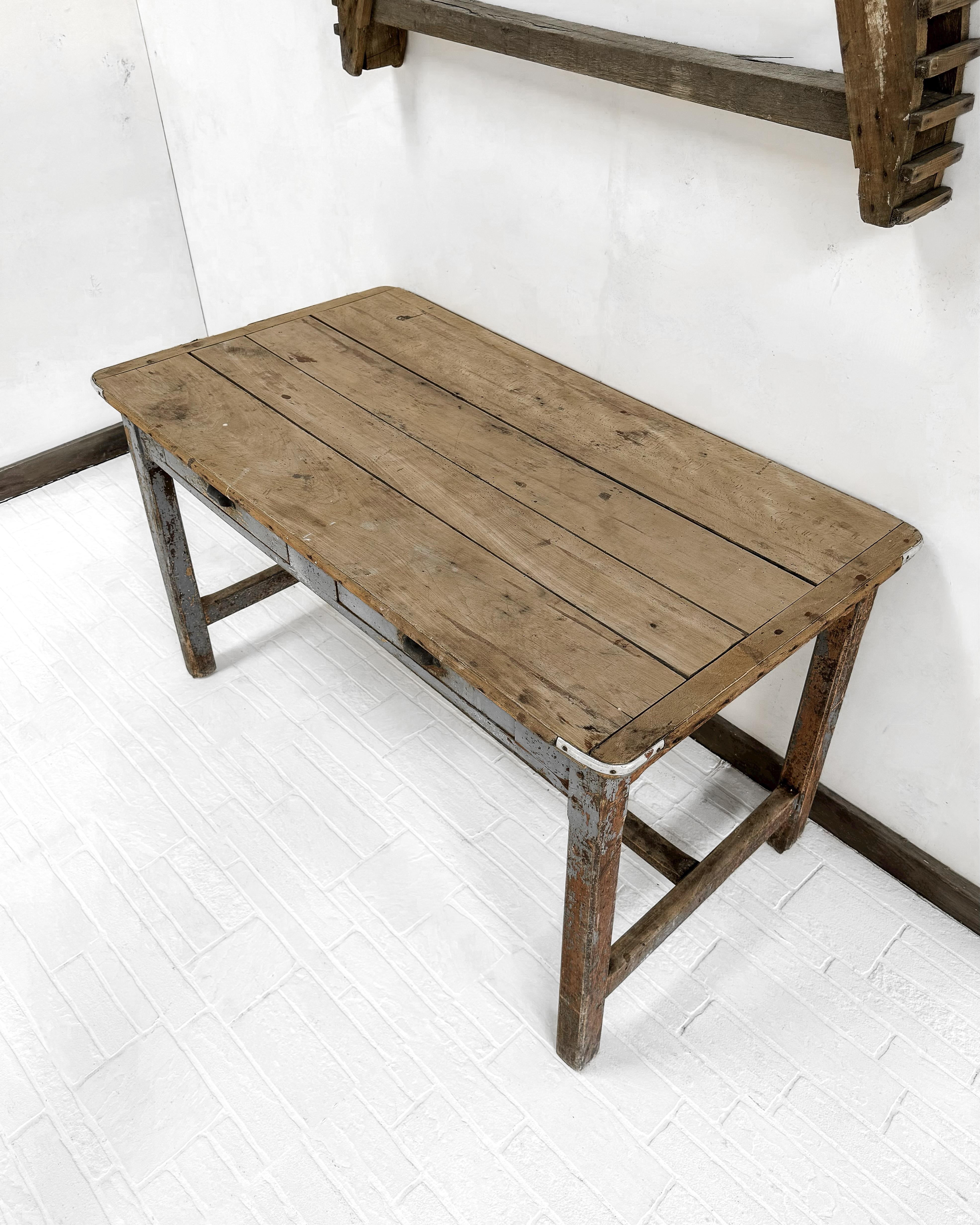 Late 19th Century English Trestle Base Worktable Desk 6