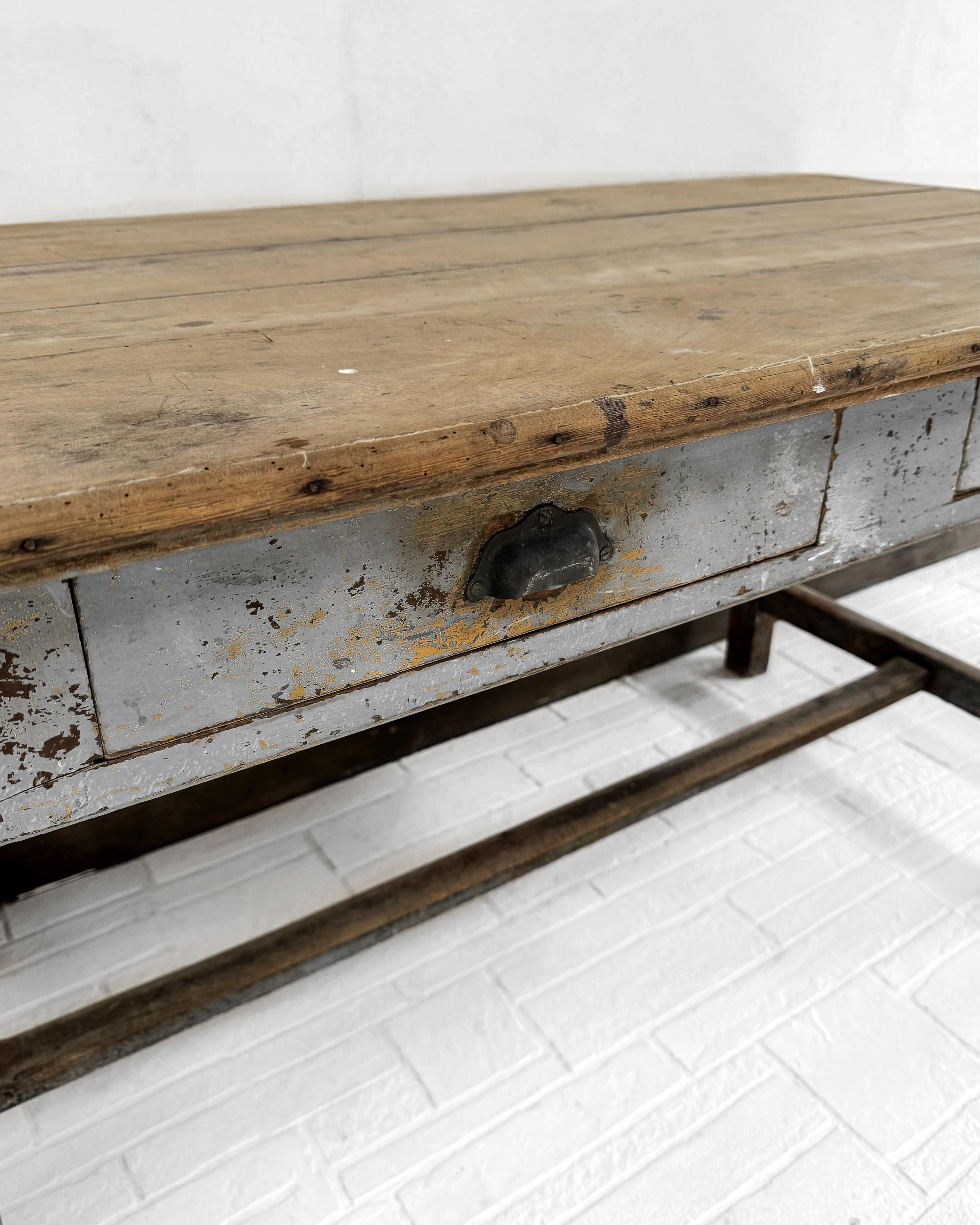 Late 19th Century English Trestle Base Worktable Desk 7