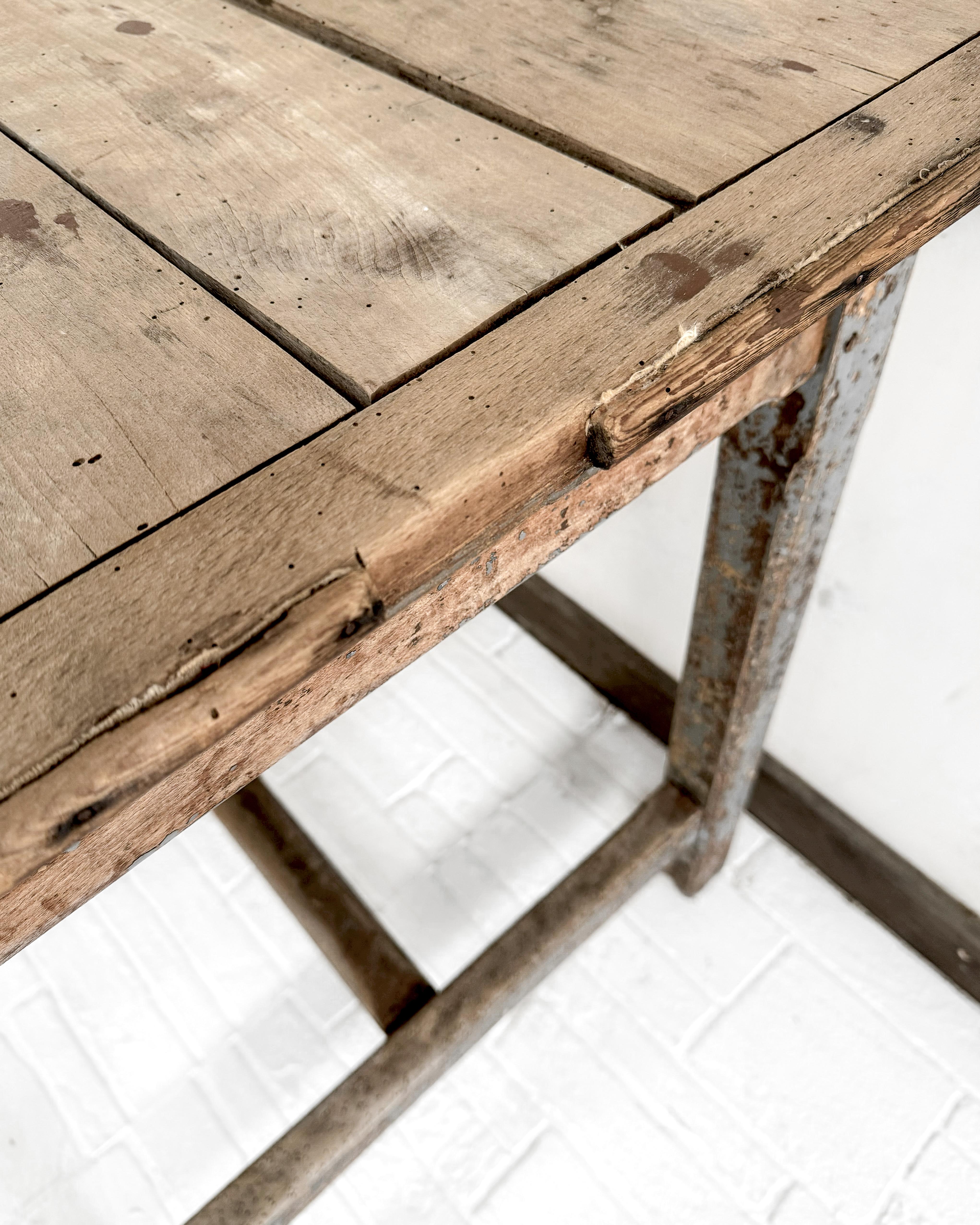 Late 19th Century English Trestle Base Worktable Desk 12