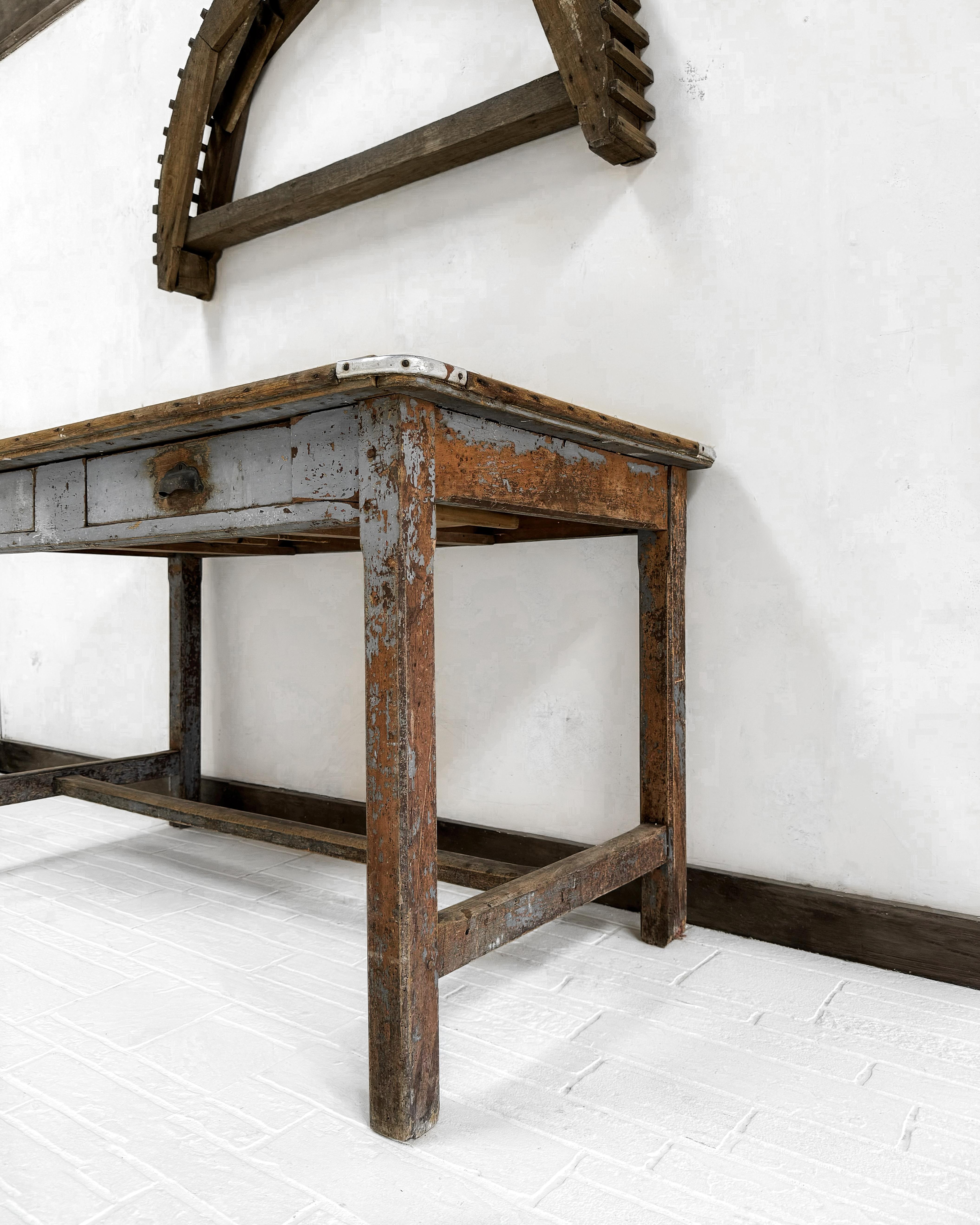 Late 19th Century English Trestle Base Worktable Desk 4