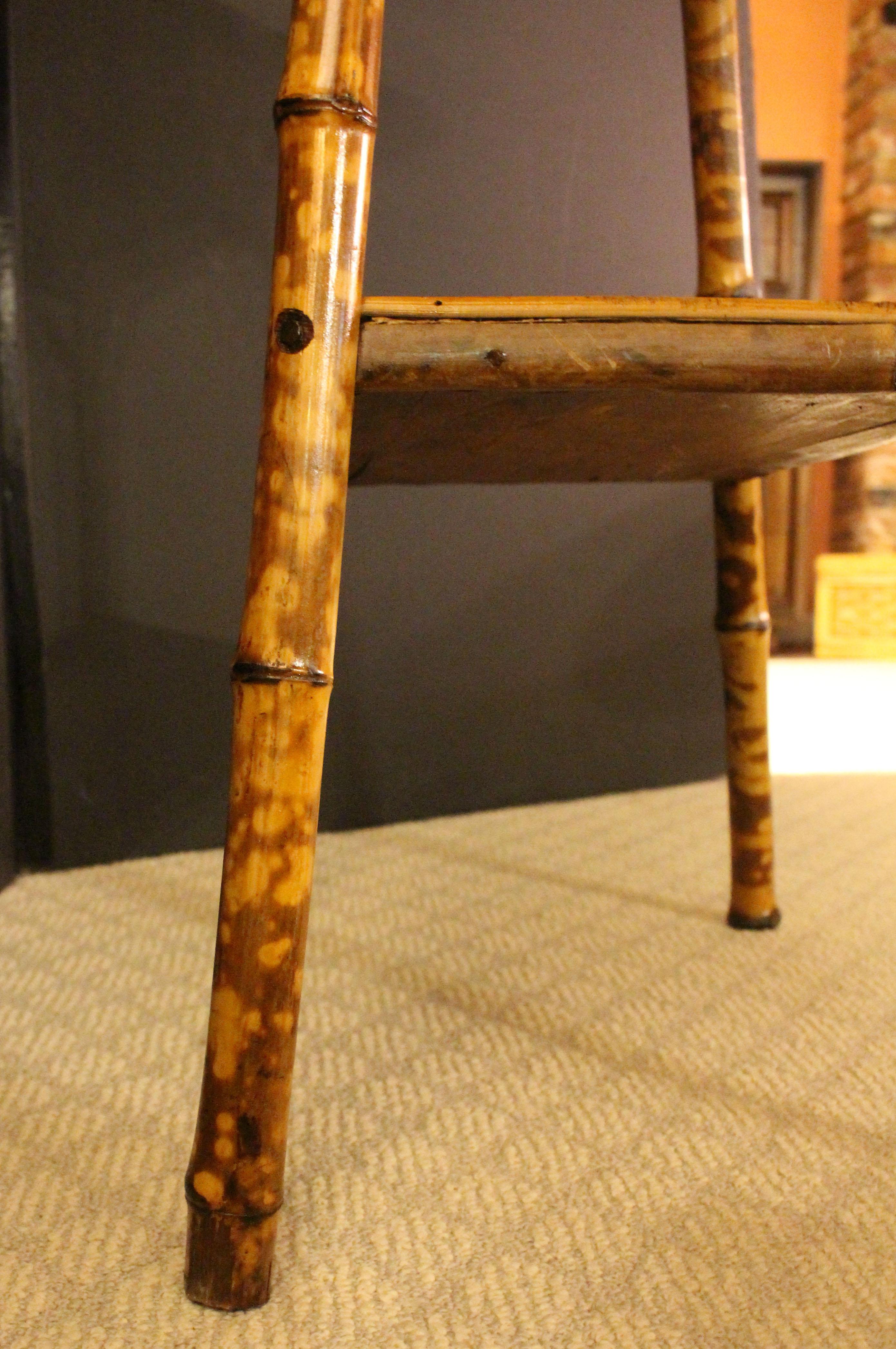 Late 19th Century English Two Tier Bamboo Side Table 3