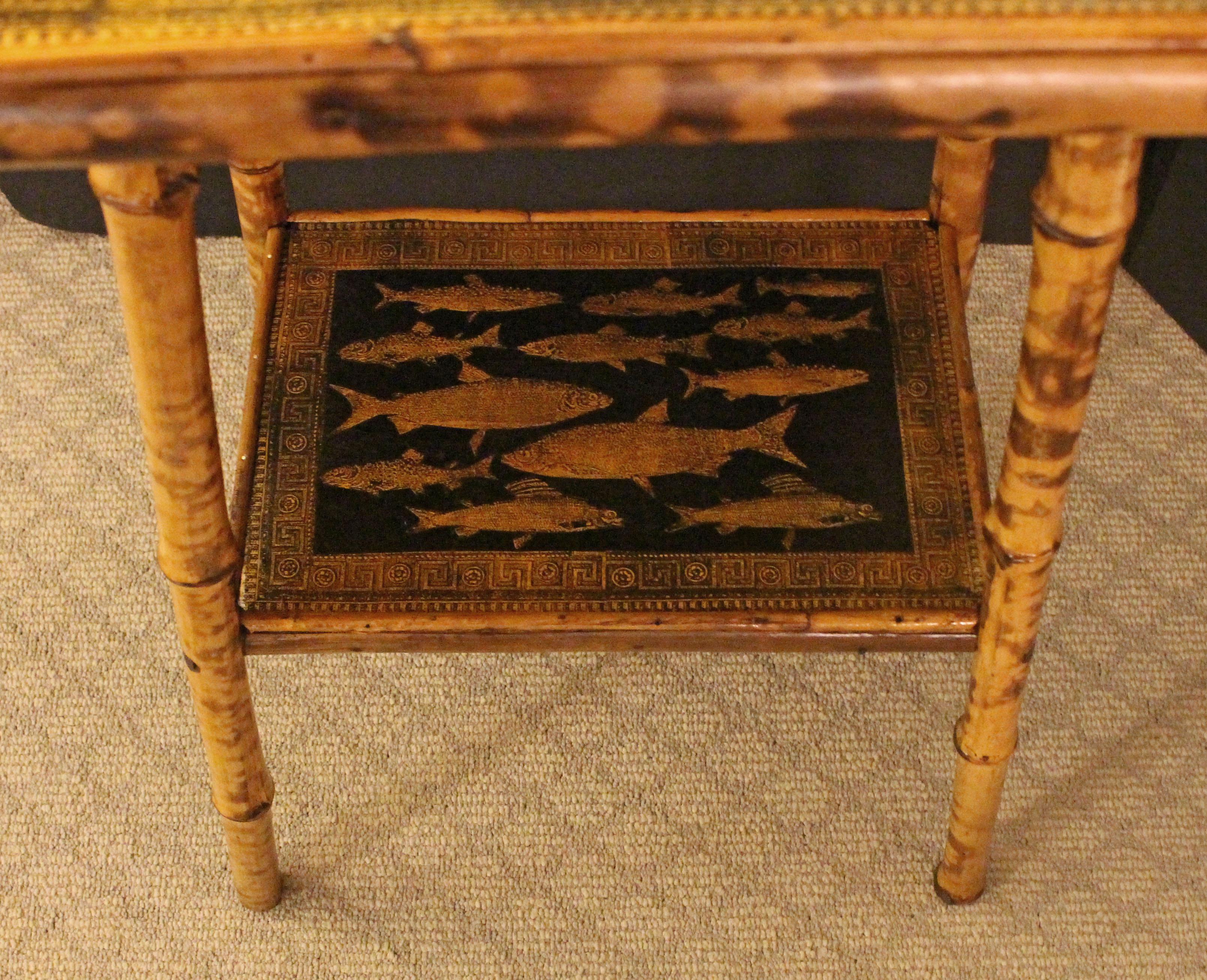 Late 19th Century English Two Tier Bamboo Side Table 4
