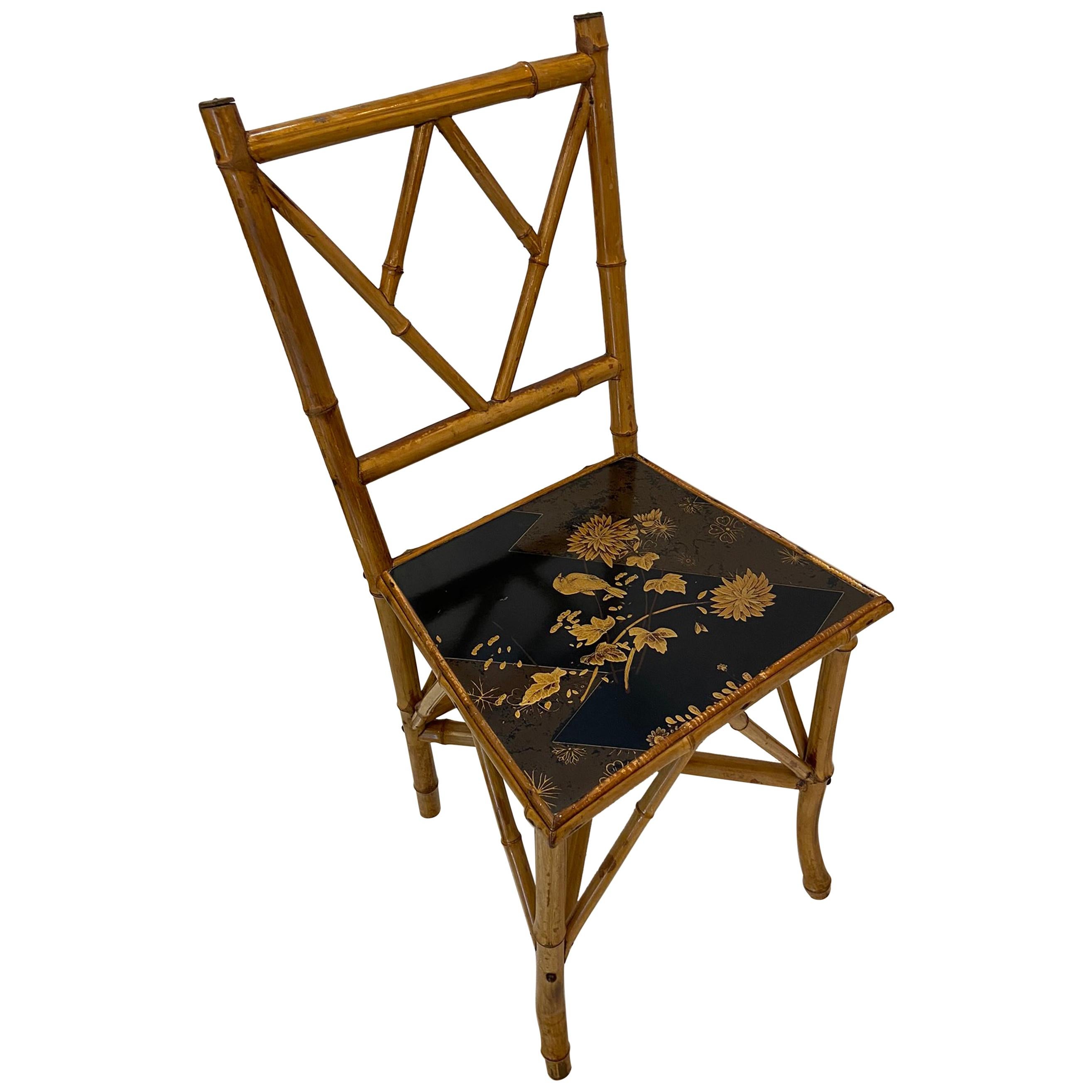 Late 19th Century English Victorian Bamboo Desk or Side Chair