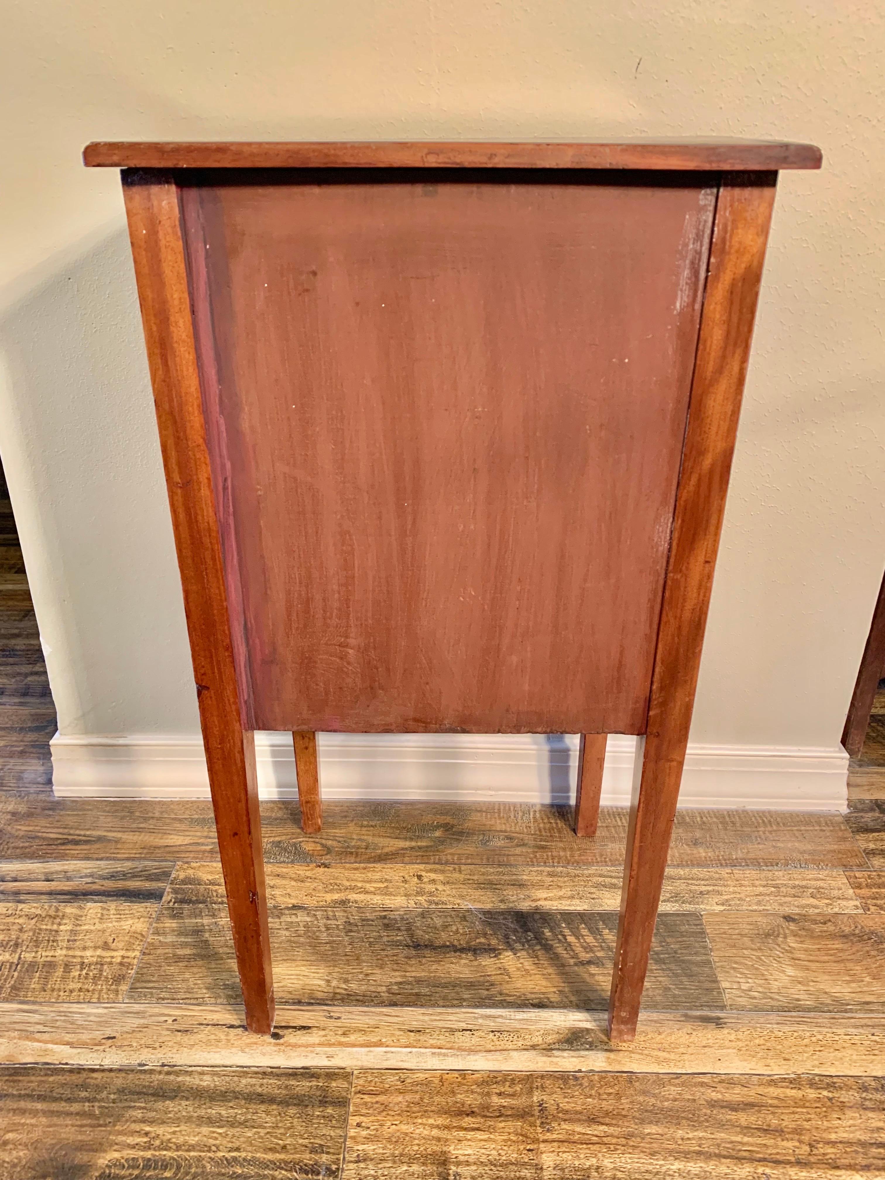 Late 19th Century English Walnut Maple & Co Cabinet Side Table For Sale 7